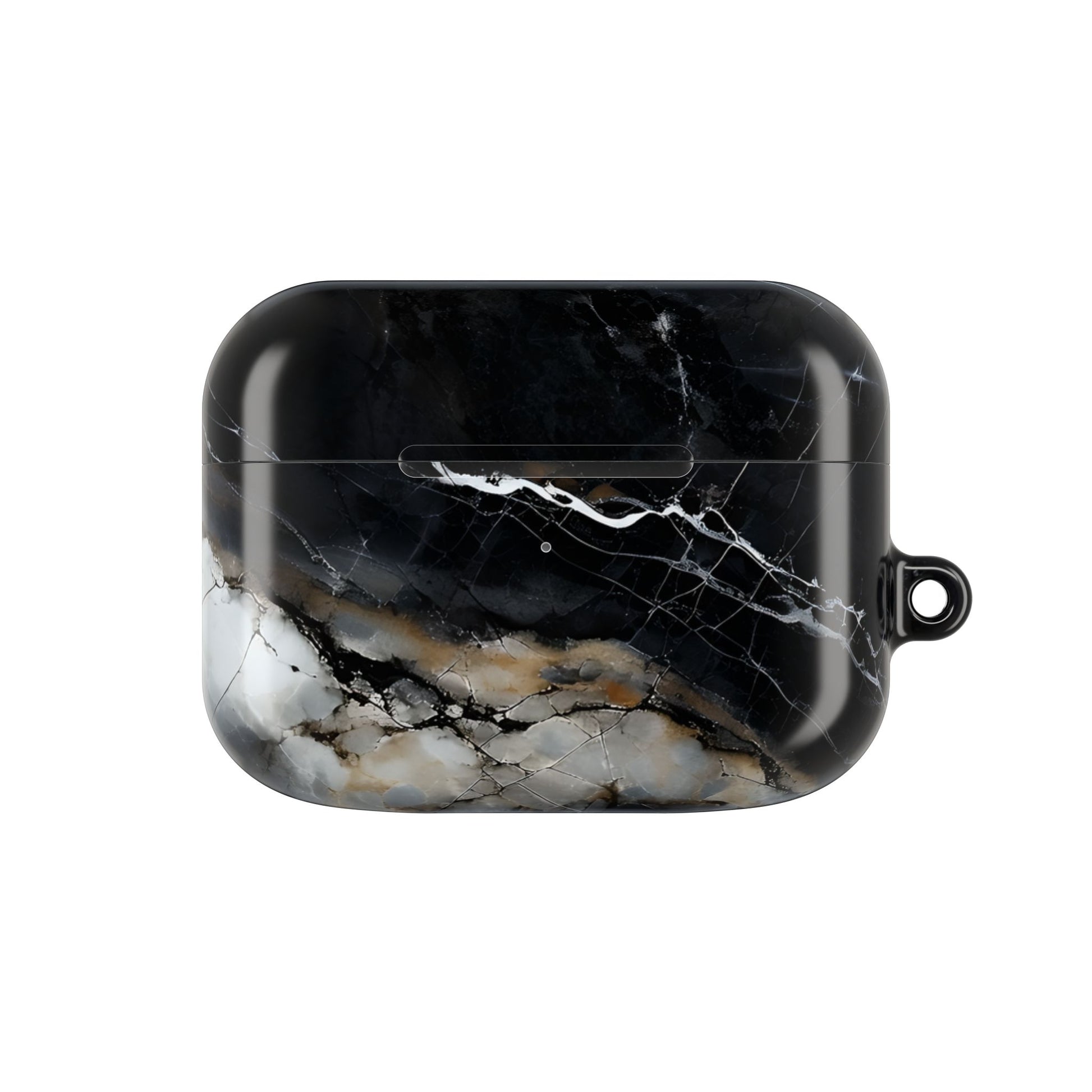 Obsidian Vein AirPod Case - Black Marble Earbud Cover for Gen 1, 2, 3, Pro Gen 1 & 2