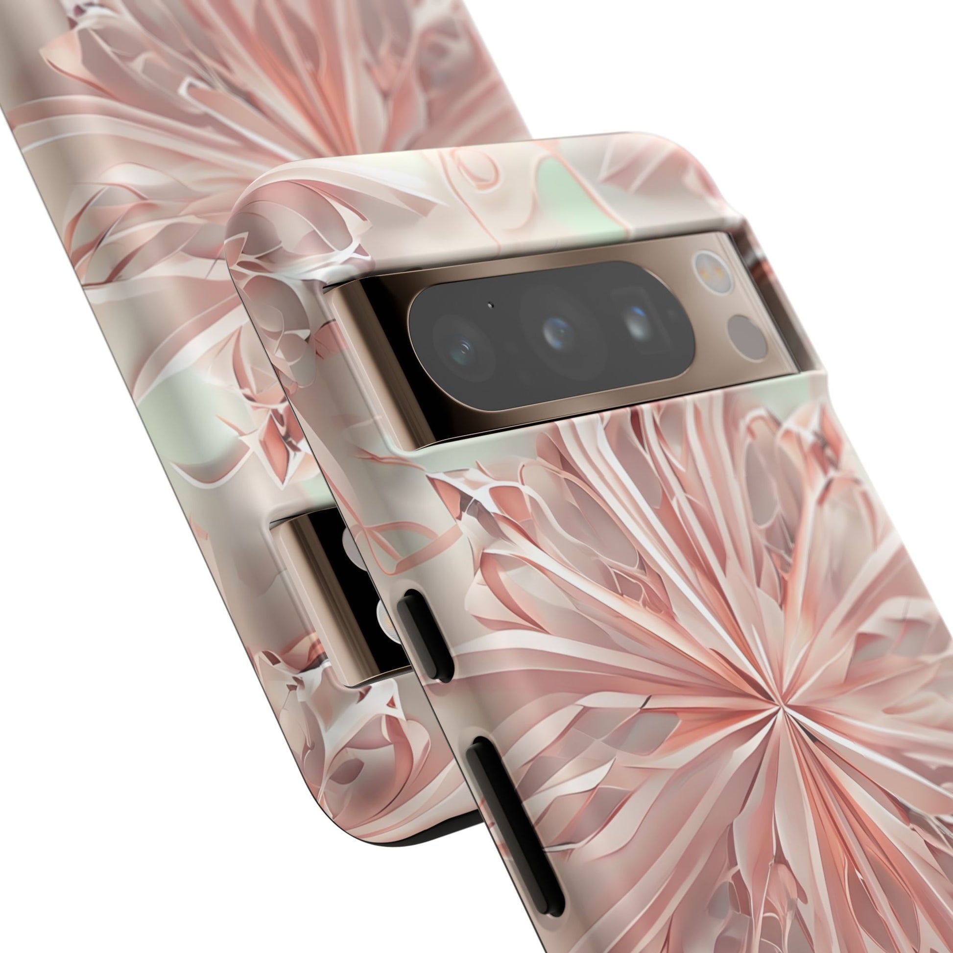 Blush Frost from our Kaleidoscope Collection - Google Pixel 8 Pro tough case - Soft Pink Geometric Floral Design