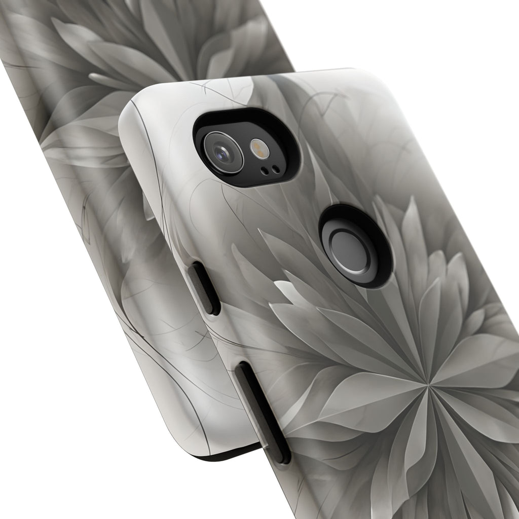 Silver Lotus - Elegant Monochrome Floral Google Pixel 2XL Tough Phone Case - Modern Lotus Design