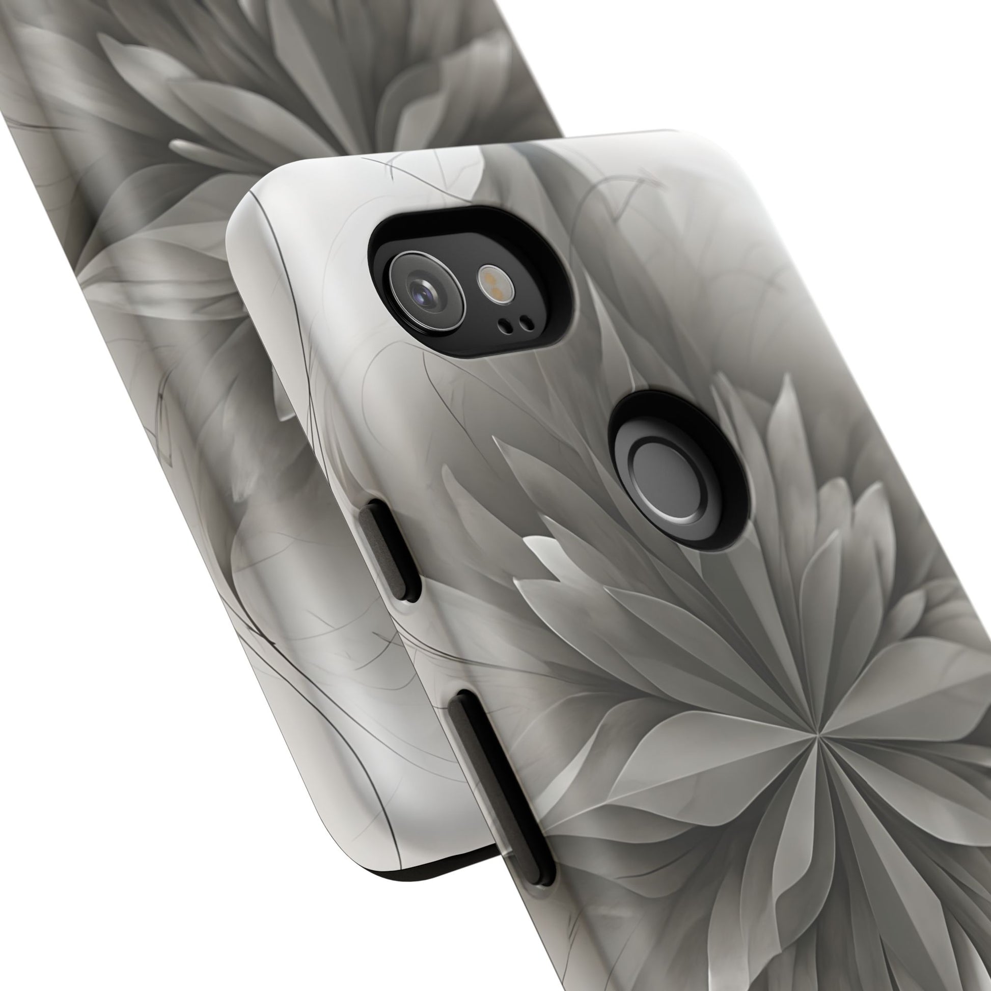 Silver Lotus - Elegant Monochrome Floral Google Pixel 2XL Tough Phone Case - Modern Lotus Design