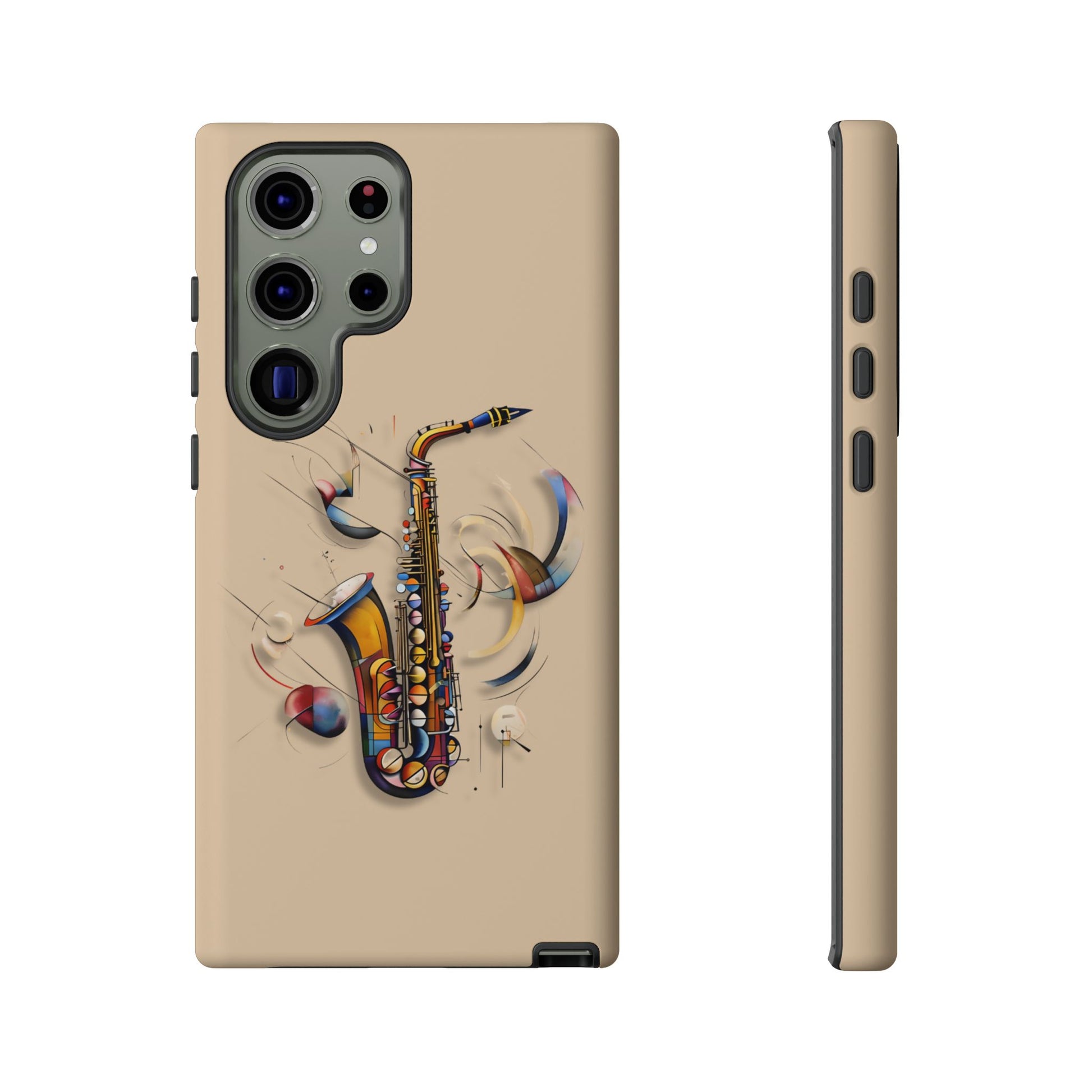 Brass Rhapsody Artistic Saxophone Music Tough Case for Samsung Galaxy S23 Ultra - Shockproof Phone Cover