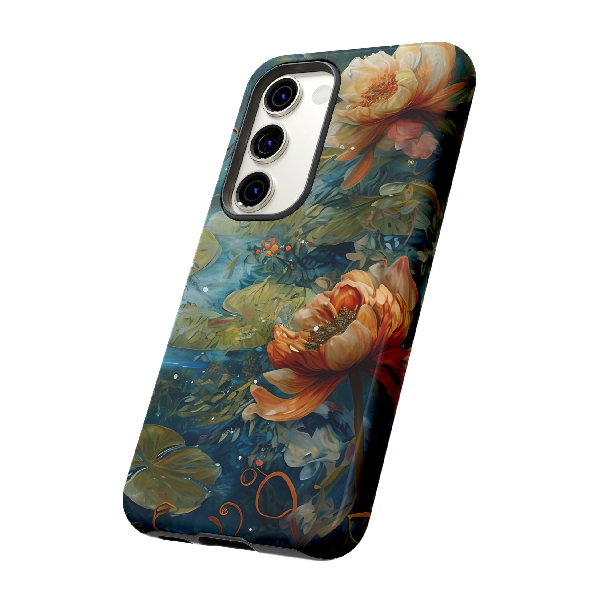 Waterlily Nocturne Samsung Galaxy S23 Case - Artistic Mountain Lake Design, Nature-Inspired Protective Cover, Elegant Gift for Outdoor Lovers