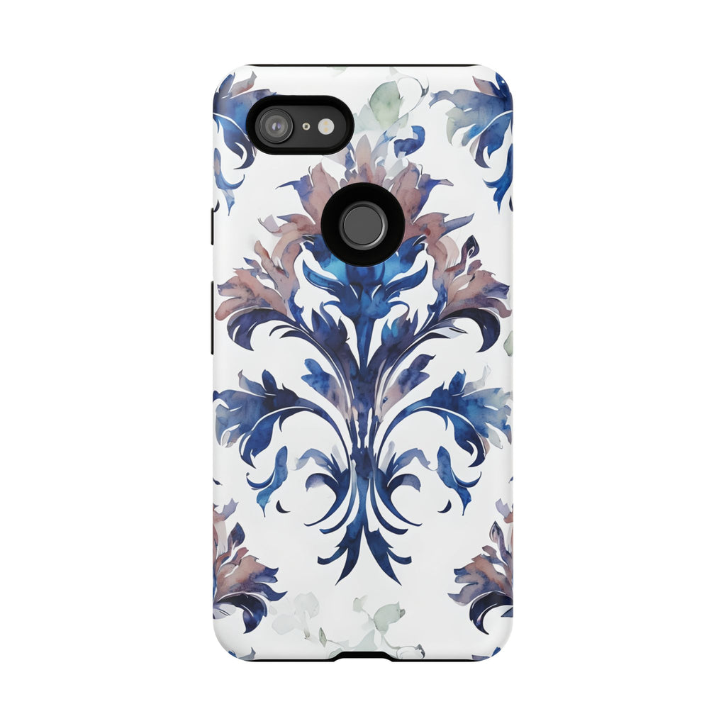 Delft Reverie - Elegant Blue & White Google Pixel 3XL Tough Phone Case - Dutch Delftware-Inspired Floral Design