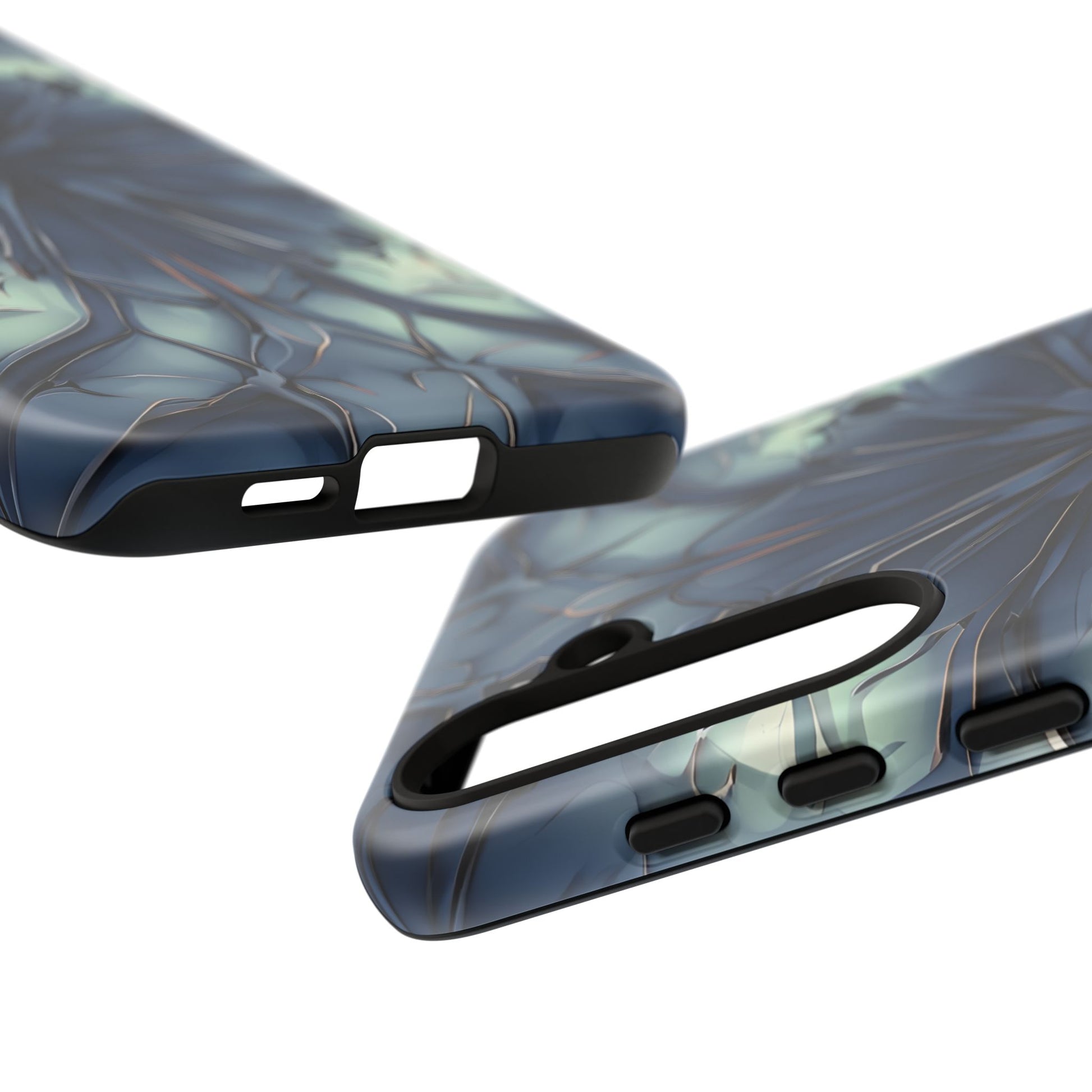 Indigo Mosaic - Artistic Kaleidoscope Collection Artistic Floral - Samsung Galaxy S24 Plus Tough Phone Case - Bold Blue Symmetrical Design