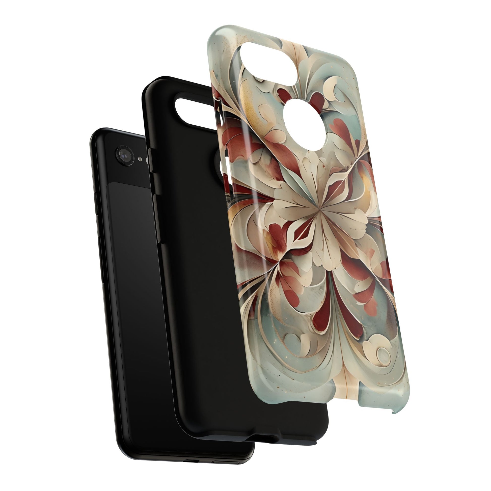 Vintage Baroque Blossom - Ornate Floral Art Google Pixel 3 Tough Phone Case - Elegant Baroque-Inspired Design