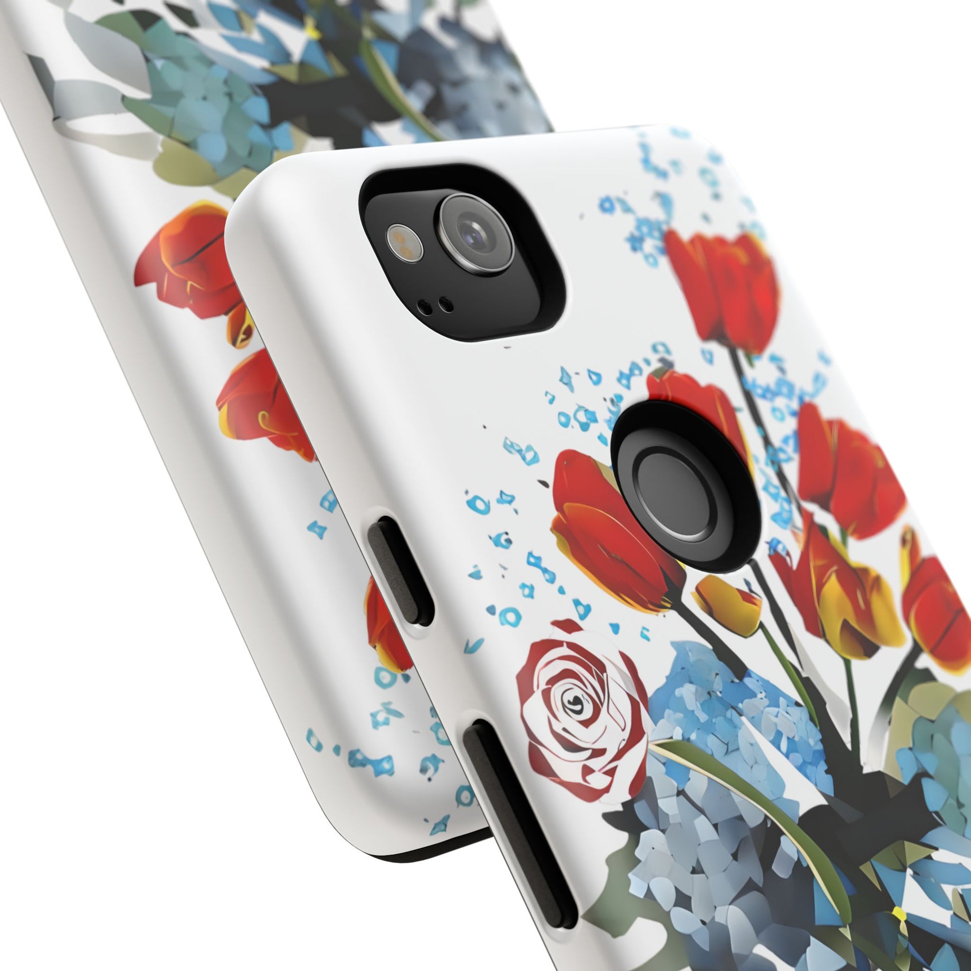 Bouquet Brilliance - Artistic Floral Google Pixel 2 Tough Phone Case - Vibrant Tulip, Rose & Hydrangea Design