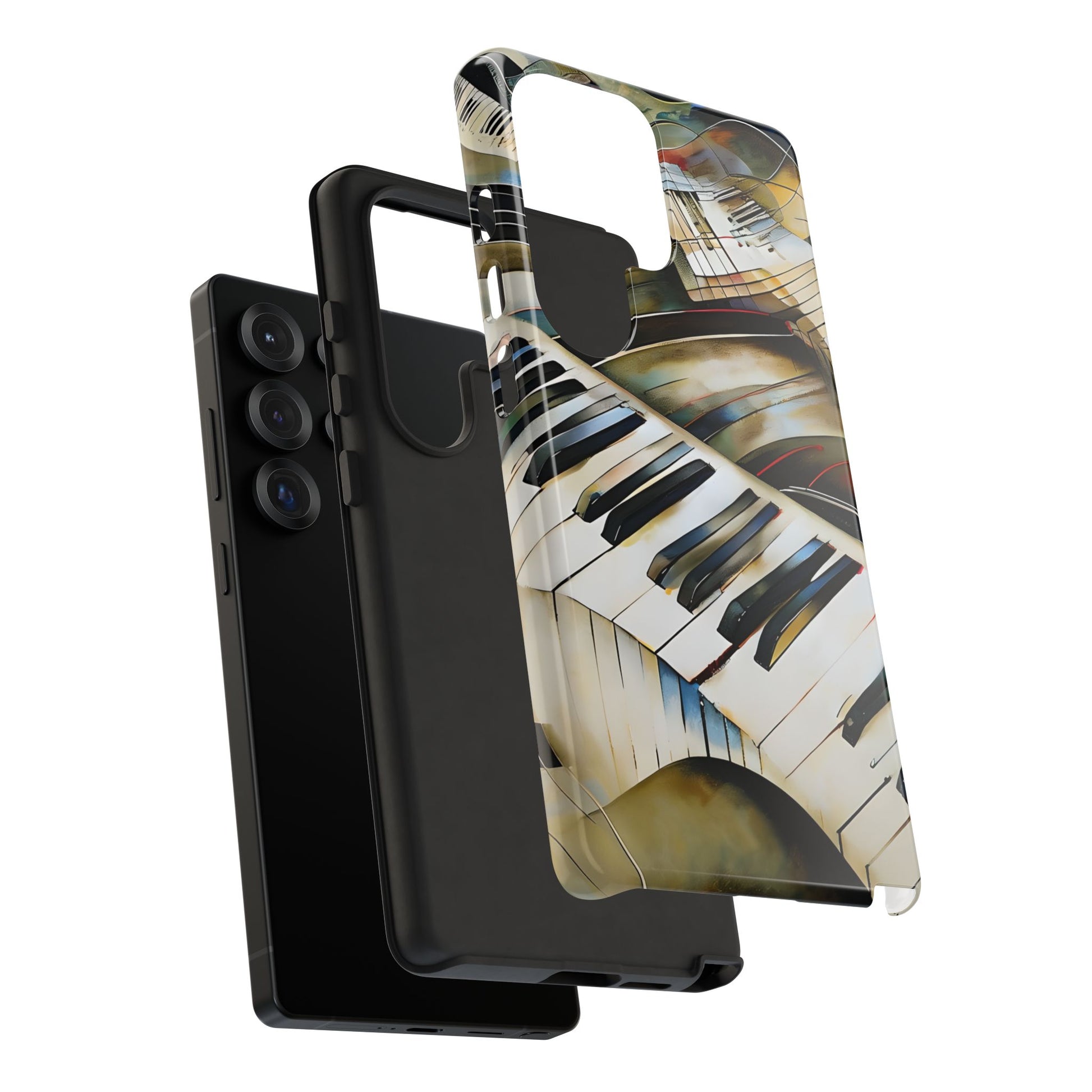 Ivory Cascade Abstract Keyboard Music Tough Case for Samsung Galaxy S25 Ultra - Shockproof Phone Cover