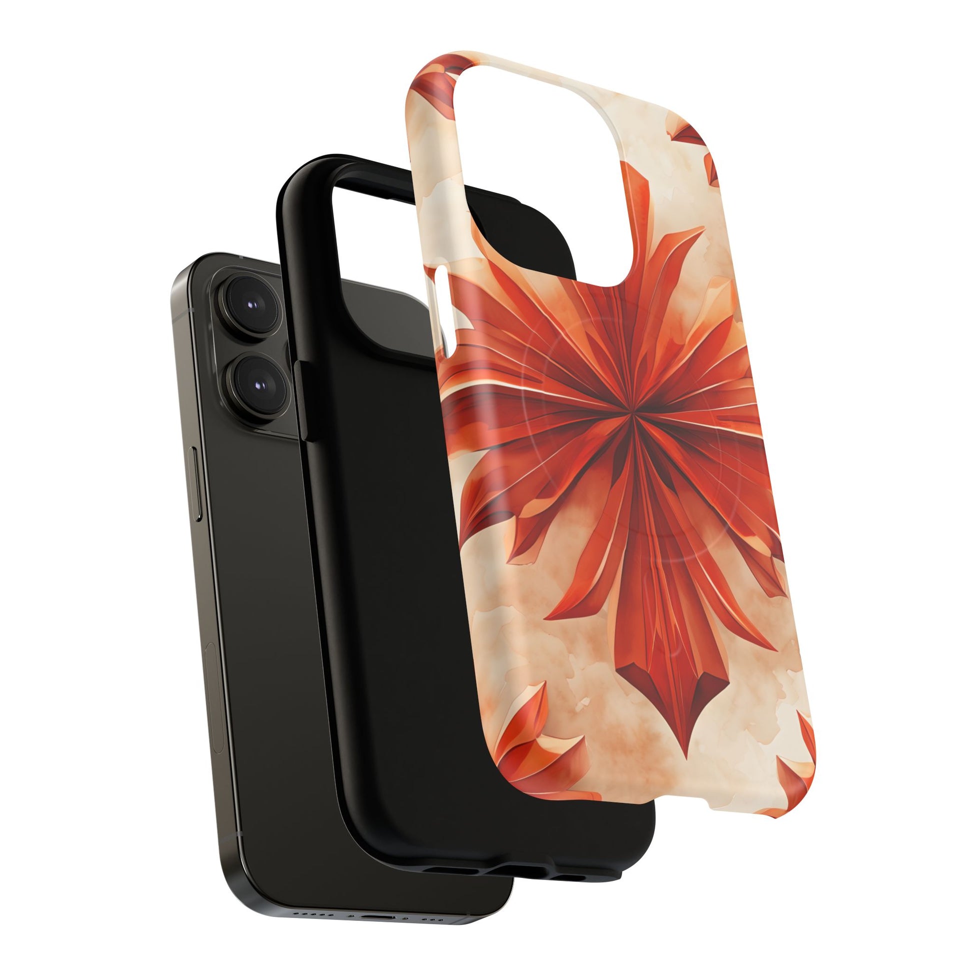 Sunset Fleur iPhone 14 Pro - Kaleidoscope Collection of MagSafe Compatible - Vibrant Sunset Flower Design
