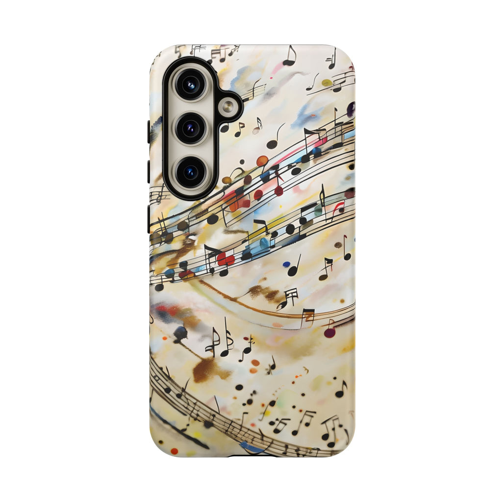Melodic Flow Abstract Music Notes Tough Case for Samsung Galaxy S24- Premium Shockproof Designer Phone Cover