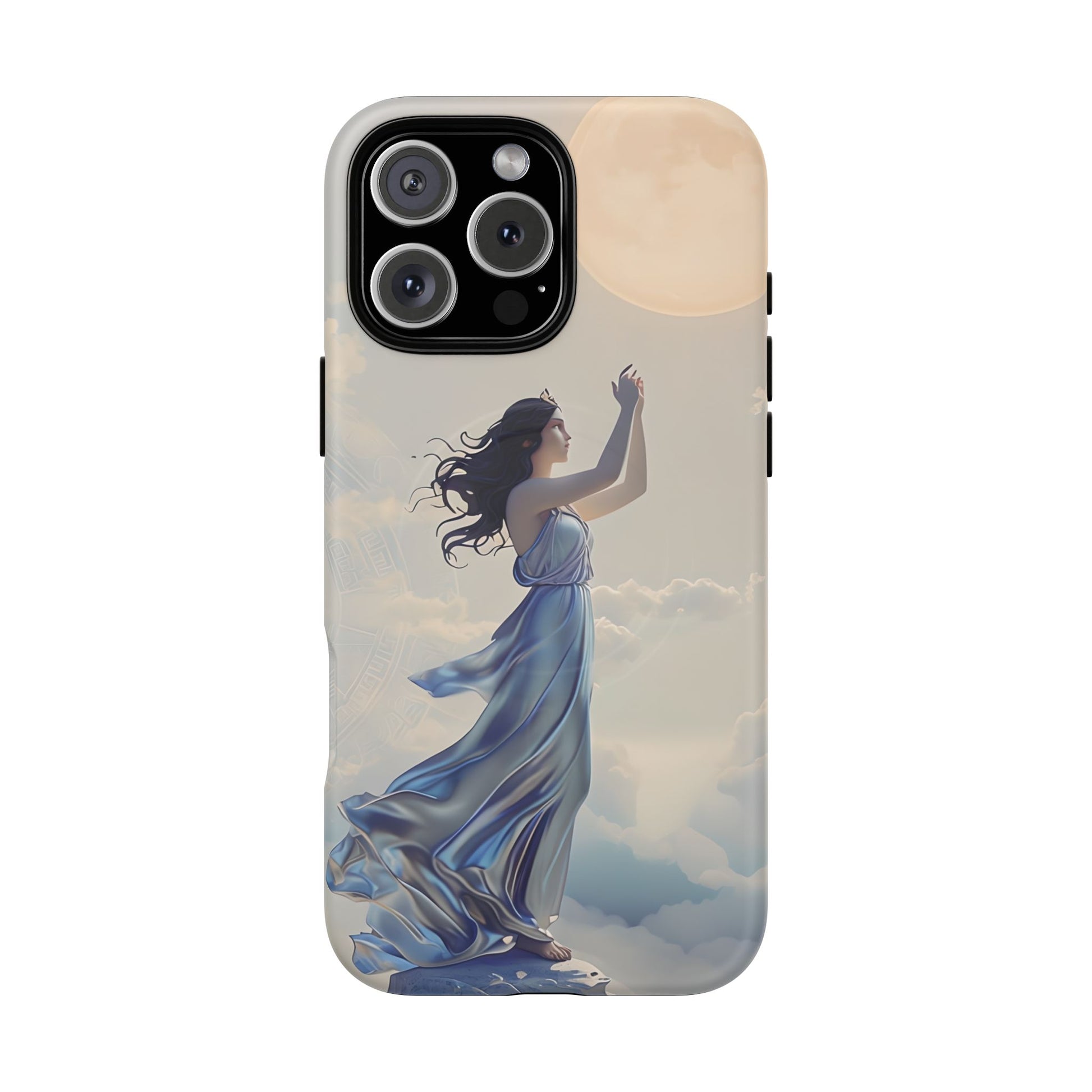 Moonlit Ascend - Ethereal Celestial Art iPhone 16 Pro Max MagSafe Phone Case -Dreamy Night Sky & Floating Woman Design
