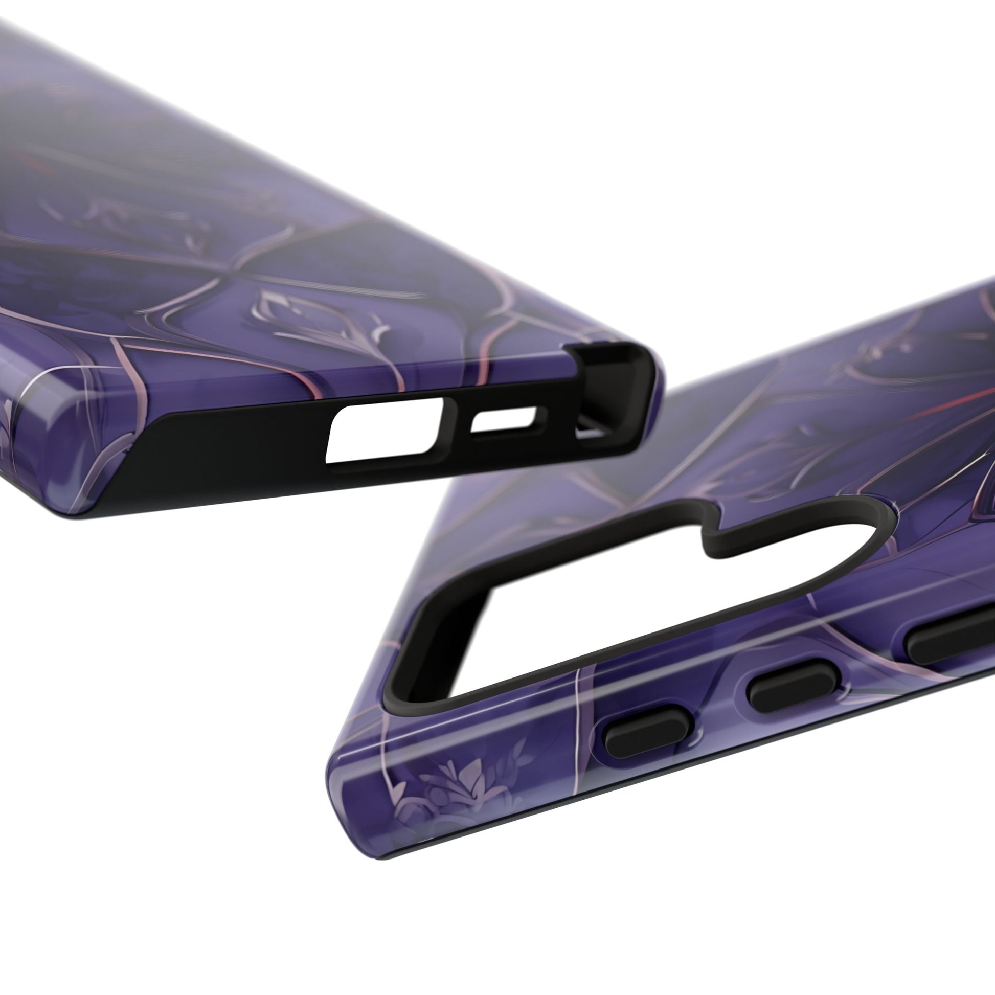 Violet Nebula - Kaleidoscope Collection Artistic Floral Burst - Samsung Galaxy S24 Ultra Tough Phone Case - Bold Purple Symmetrical Design