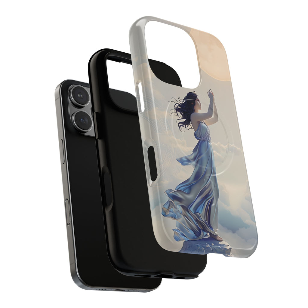 Moonlit Ascend - Ethereal Celestial Art iPhone 16 Pro MagSafe Phone Case -Dreamy Night Sky & Floating Woman Design