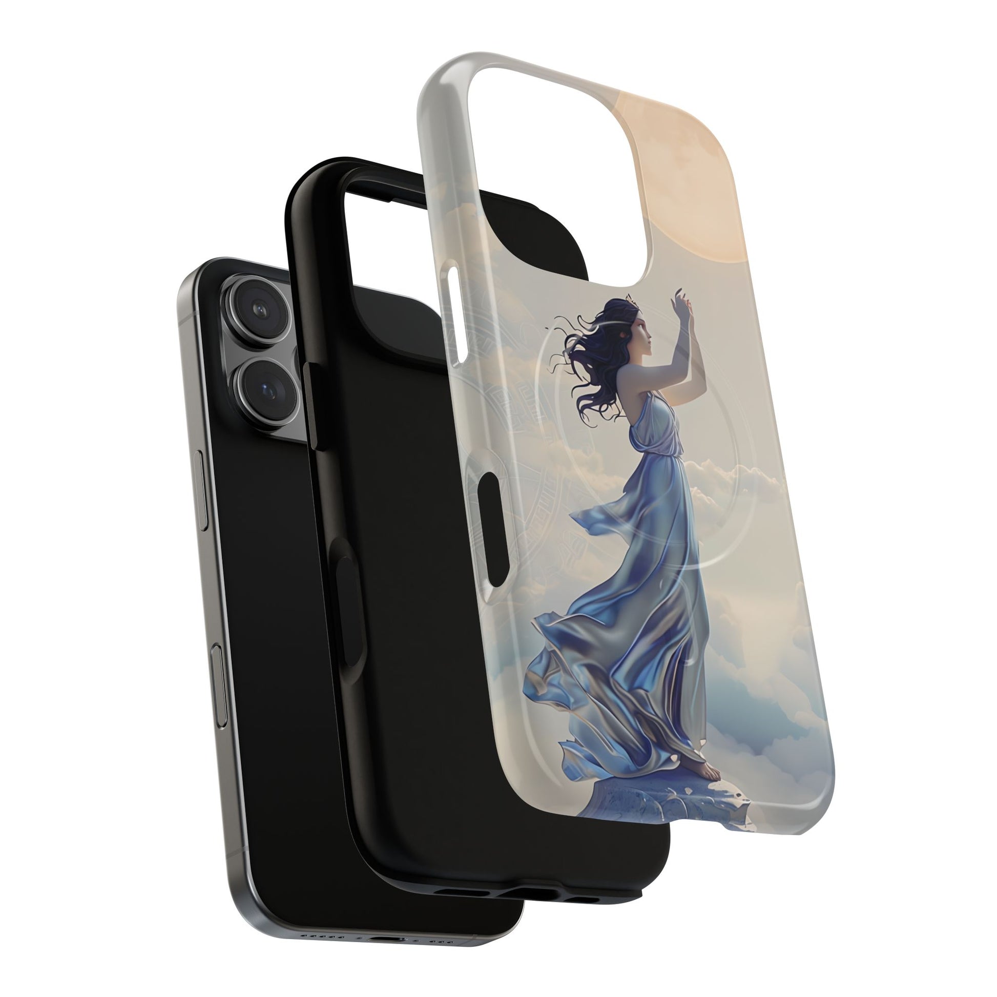 Moonlit Ascend - Ethereal Celestial Art iPhone 16 Pro MagSafe Phone Case -Dreamy Night Sky & Floating Woman Design