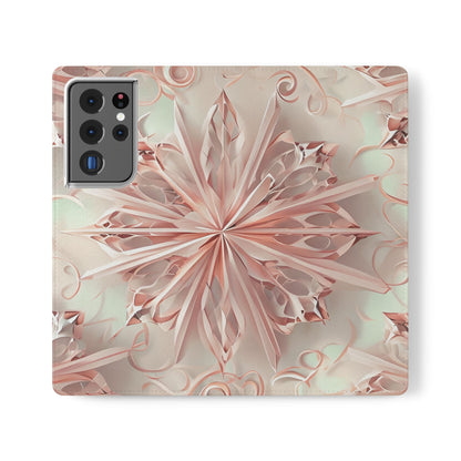 Blush Frost - Abstract Wallet Phone Case for Samsung Galaxy