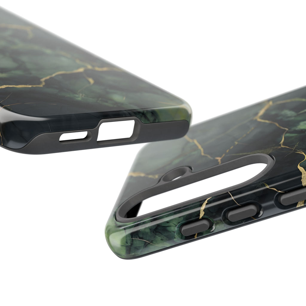 Verdant Vein Tough Case for Samsung Galaxy S25 - Luxury Gold Vein, Nature-Inspired Protective Cover