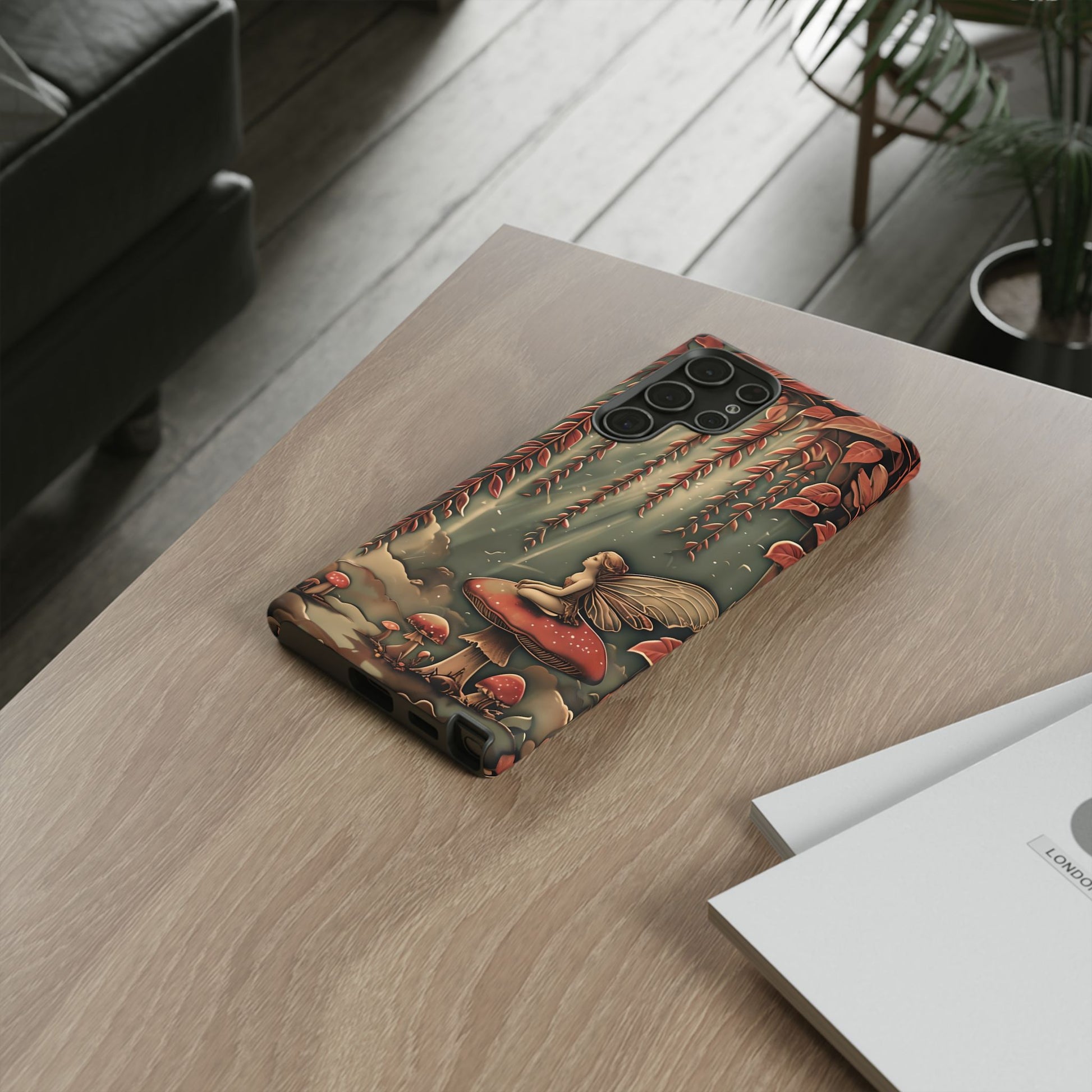 Willow Whisper - Tranquil Nature Art Samsung Galaxy S22 Ultra Tough Phone Case - Serene Willow Tree & Meditative Figure Design