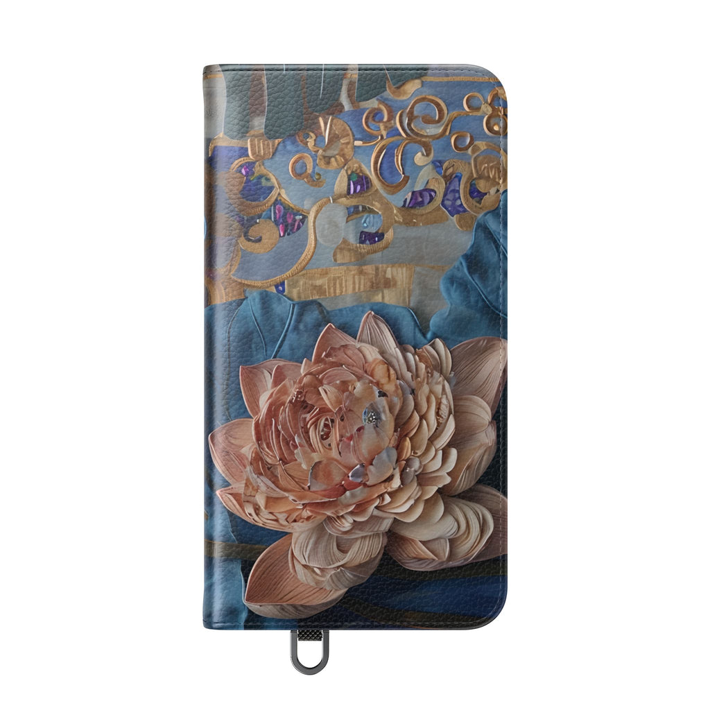 Peony Midnight Tapestry Wallet Phone Case - Flip Cover for Samsung Galaxy S24 Plus - Floral and Tapestry Design