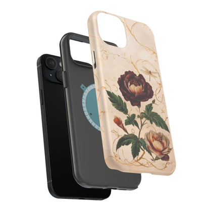 Vintage Burgundy Rose iPhone MagSafe Case