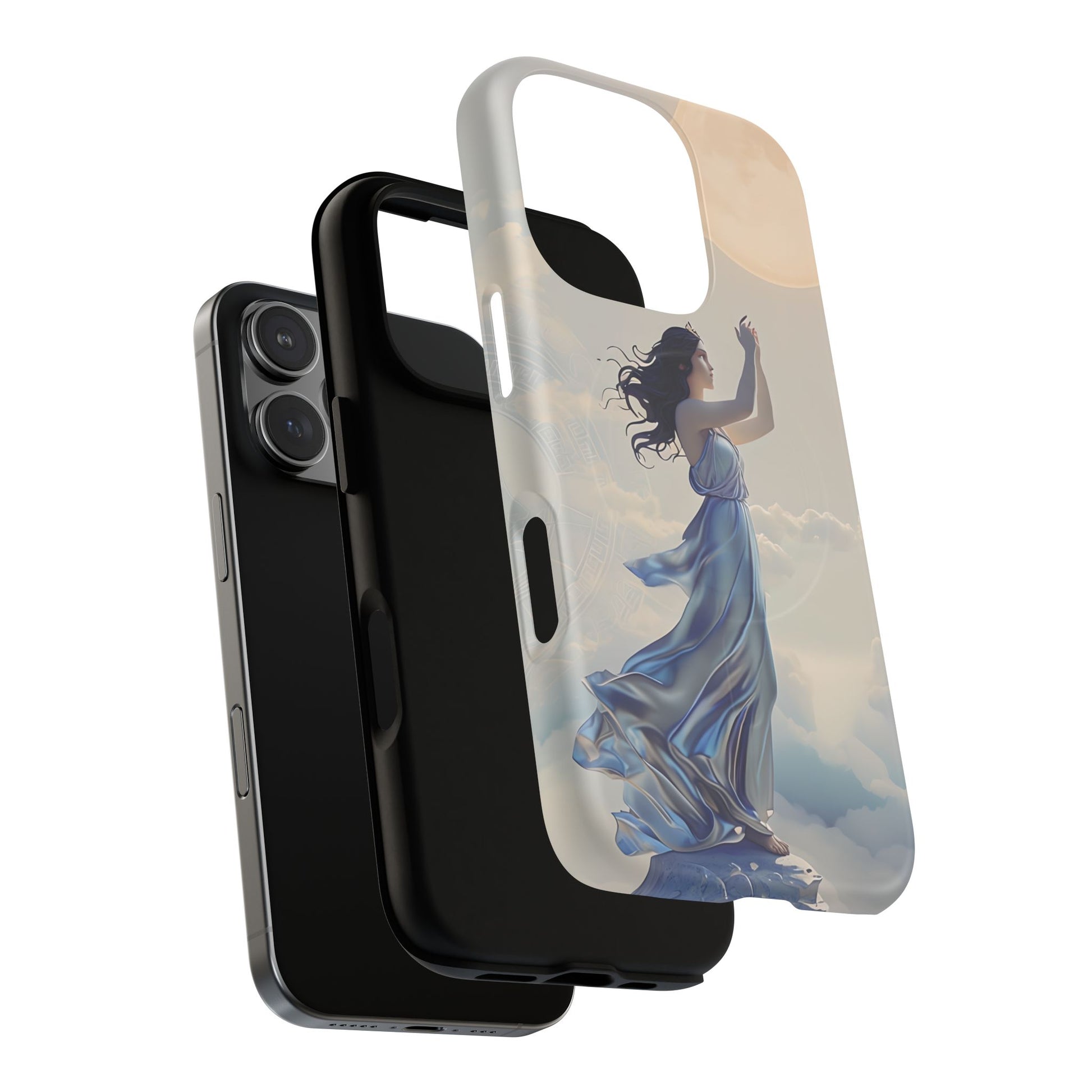 Moonlit Ascend - Ethereal Celestial Art iPhone 16 Pro MagSafe Phone Case -Dreamy Night Sky & Floating Woman Design