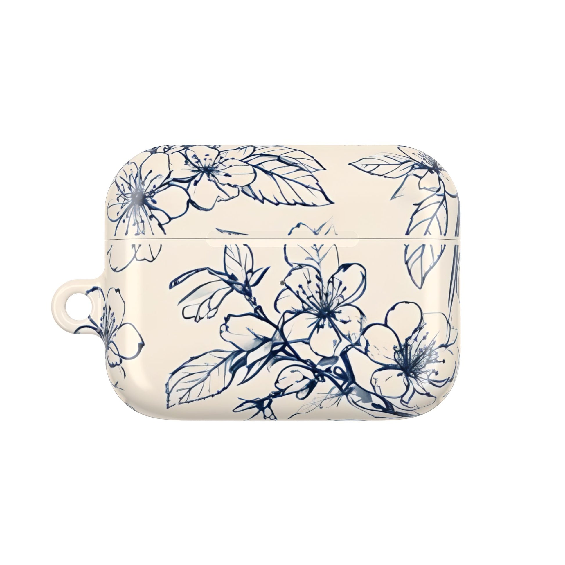 Blossom Sketch AirPod Case - Elegant Floral Earbud Cover for Gen 1, 2, 3, Pro Gen 1 & 2 - Chic Blue Botanical Gift for Her