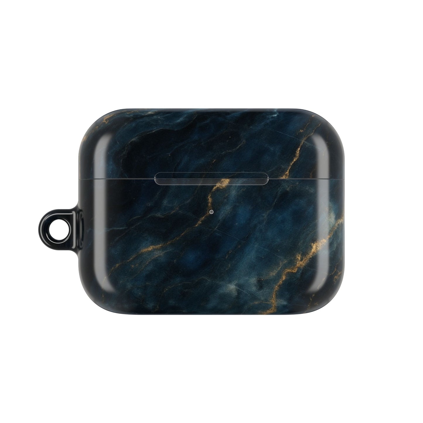 Midnight Marble AirPods case featuring deep navy marble artwork with subtle gold veining