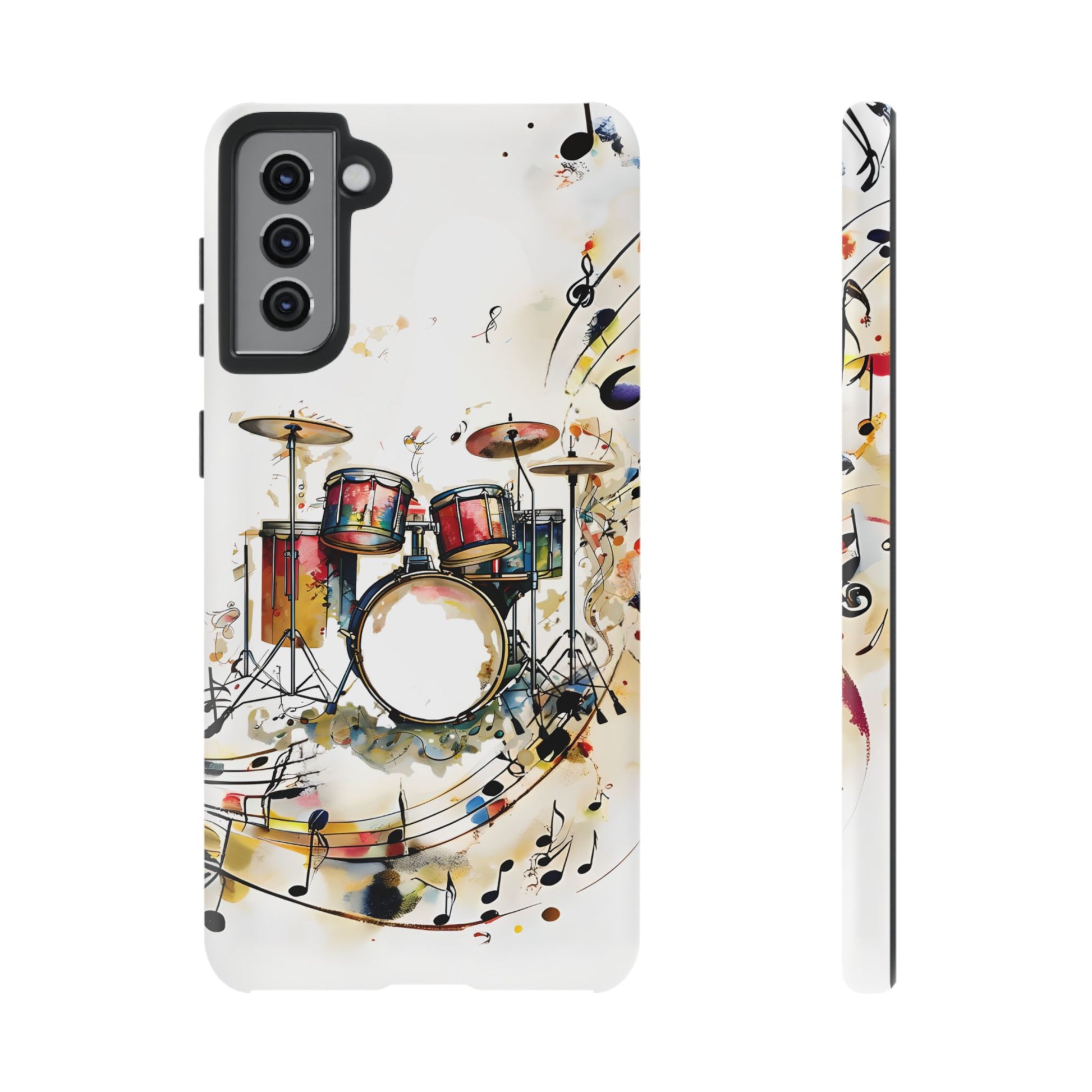 Beatline Abstract Drums and Music Notes Tough Case for Samsung Galaxy S21 Plus - Shockproof Phone Cover