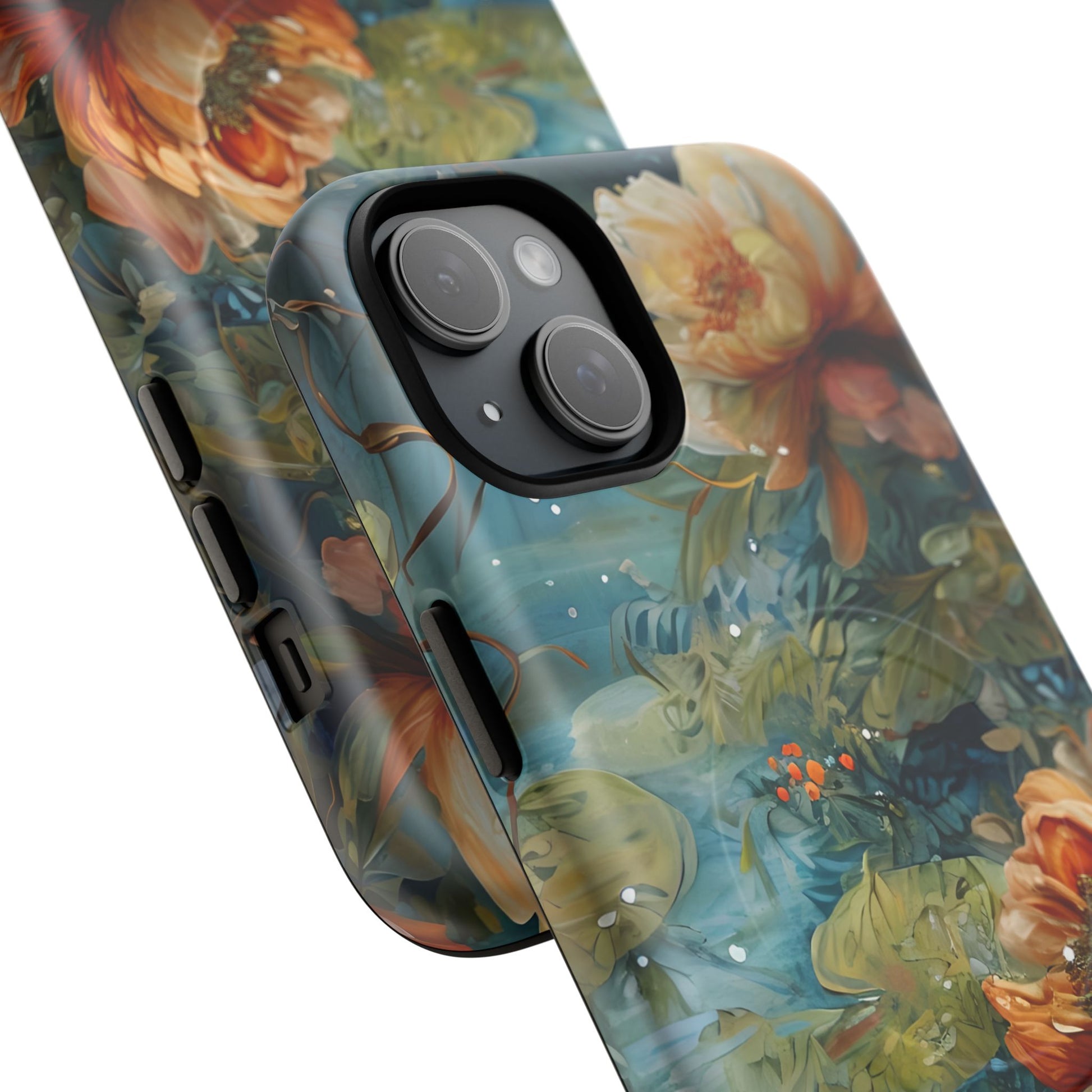 Waterlily Nocturne iPhone 15 Plus Case - Artistic Tough Cover - MagSafe Compatible - Premium Drop Protection