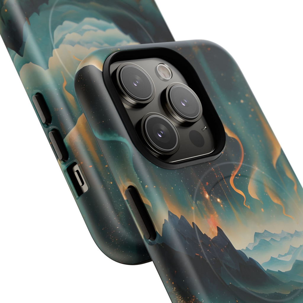Aurora Dreamscape iPhone 14 Pro Case – Northern Lights Art, MagSafe Compatible, Tough Shockproof Cover