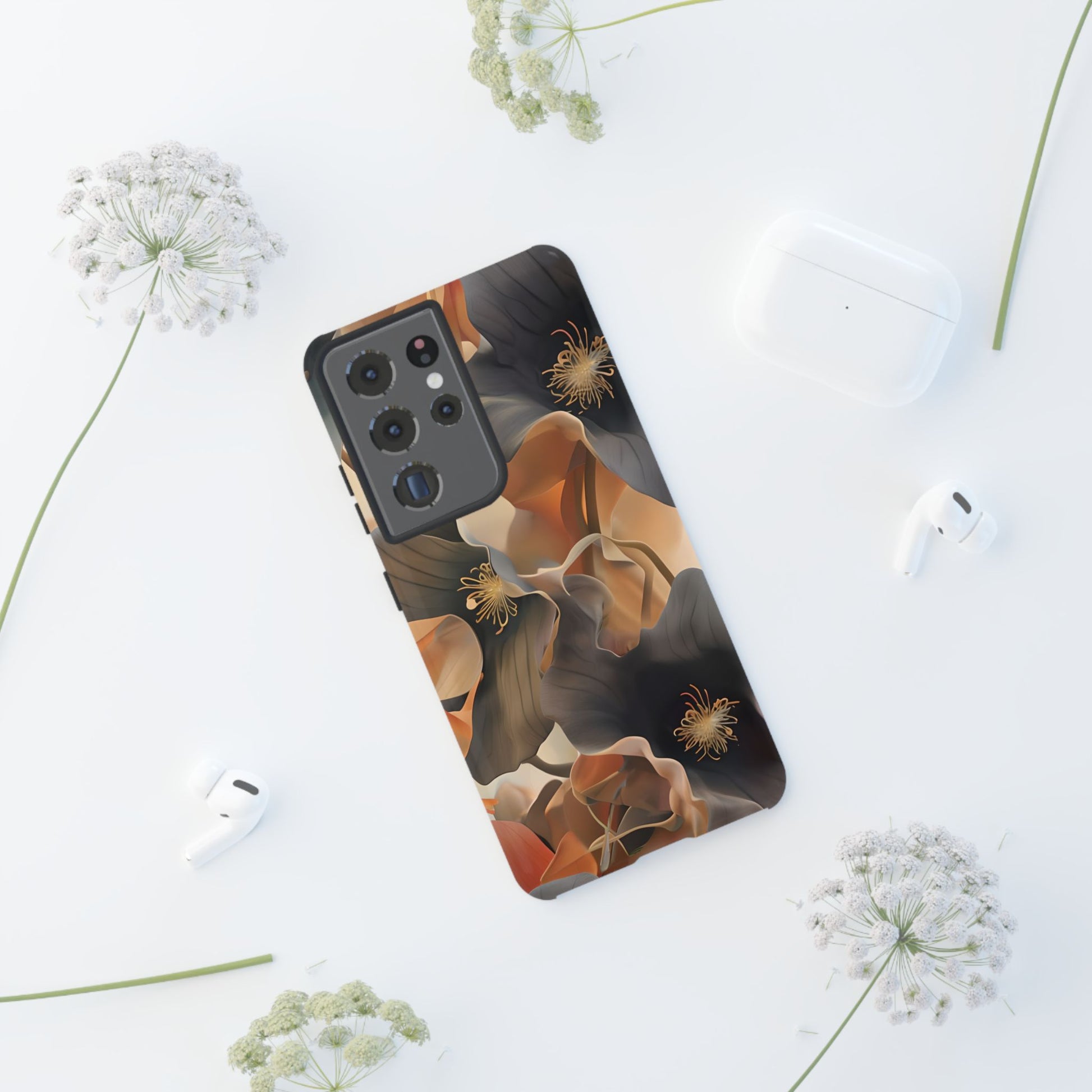 Autumn Ember - Moody Floral Art Samsung Galaxy S21 Ultra Tough Phone Case - Warm Earthy Botanical Design