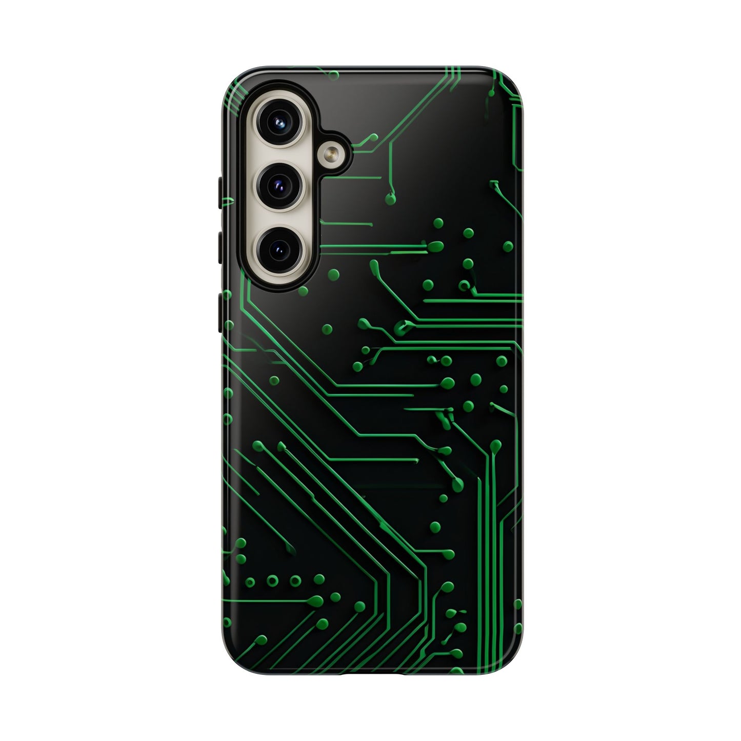 Green Circuit Grid Samsung Case