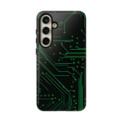 Green Circuit Grid Samsung Case