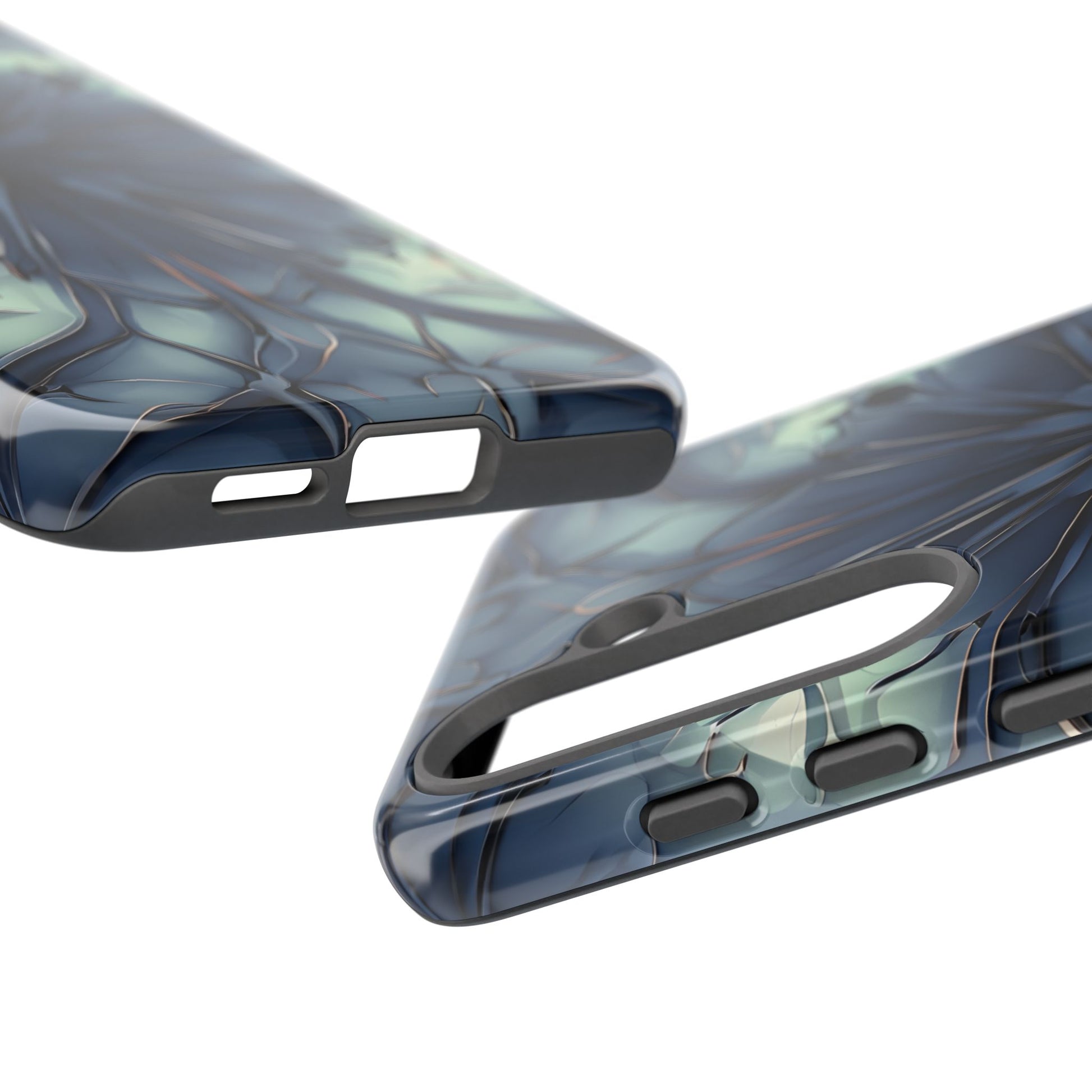 Indigo Mosaic - Artistic Kaleidoscope Collection Artistic Floral - Samsung Galaxy S25 Tough Phone Case - Bold Blue Symmetrical Design