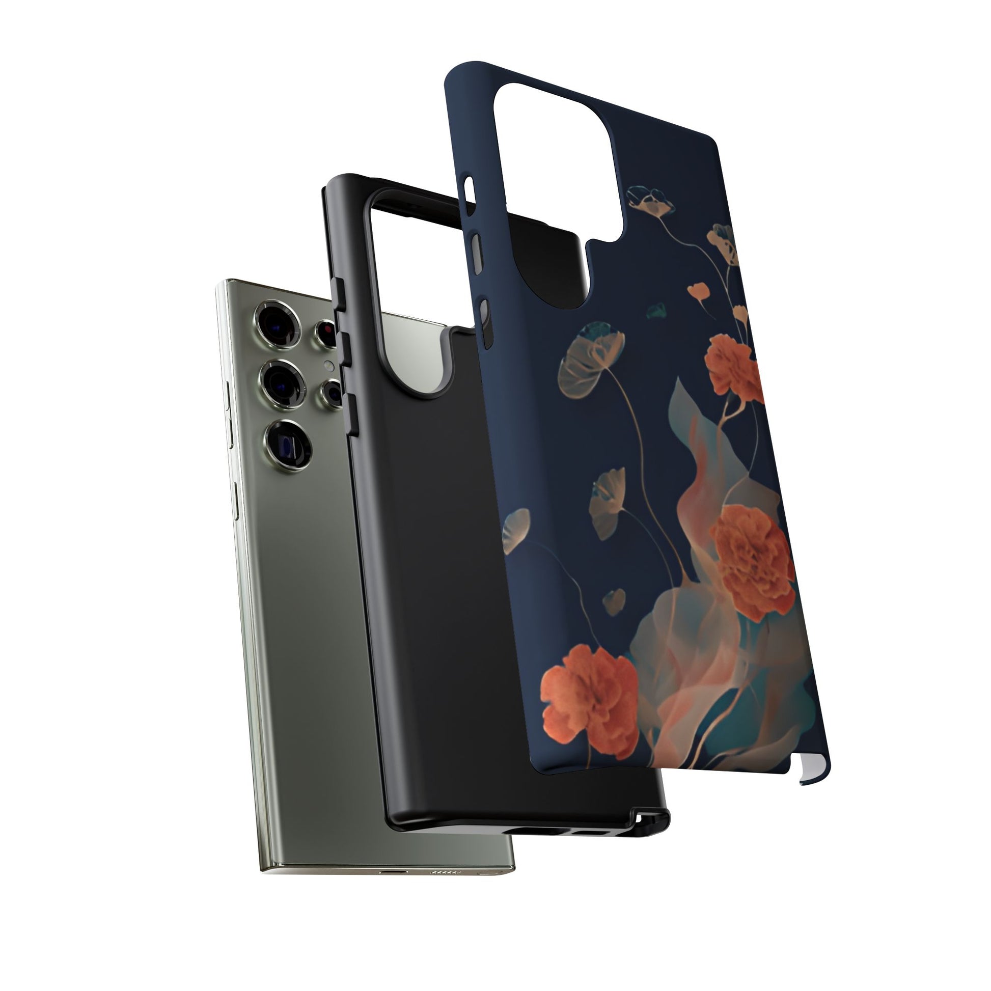 Lotus Reverie - Elegant Artistic Floral Samsung Galaxy S23 Ultra Tough Phone Case - Painterly Lotus Blossom Design