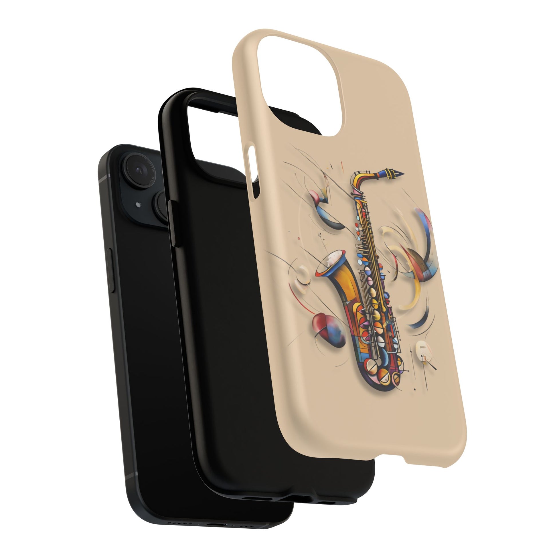 Brass Rhapsody Artistic Saxophone Music iPhone 15 MagSafe Case