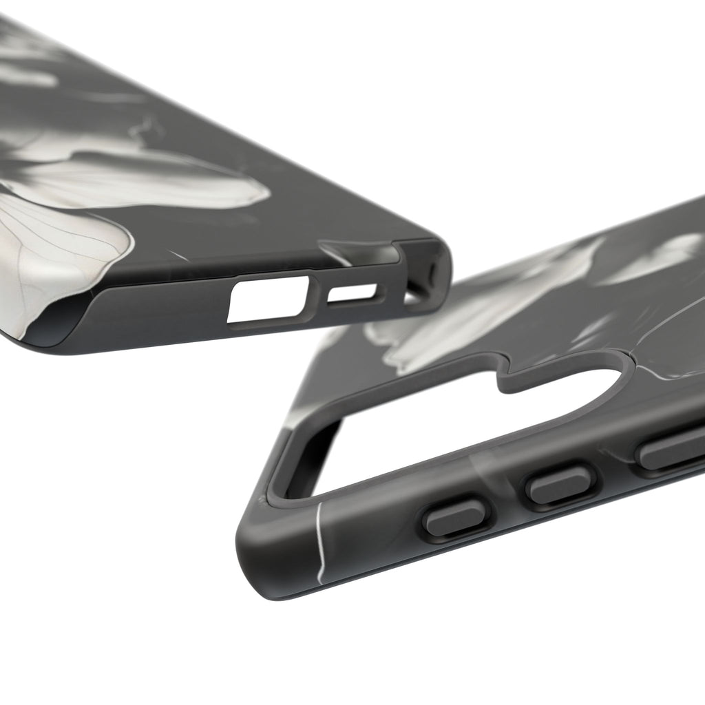 Monochrome Magnolia - Elegant Black & White Floral Samsung Galaxy S25 Ultra Tough Phone Case - Artistic Magnolia Design