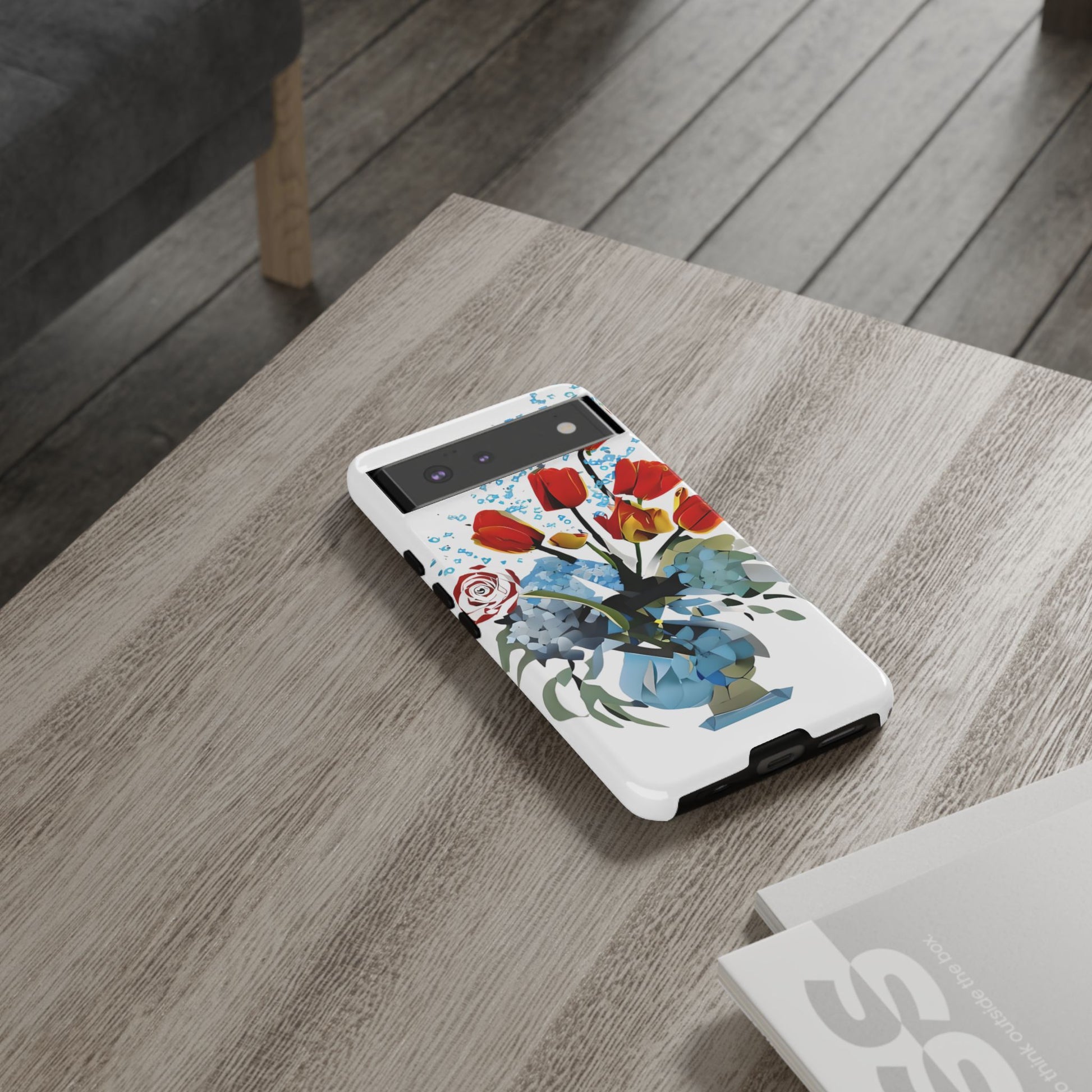 Bouquet Brilliance - Artistic Floral Google Pixel 6 Tough Phone Case - Vibrant Tulip, Rose & Hydrangea Design