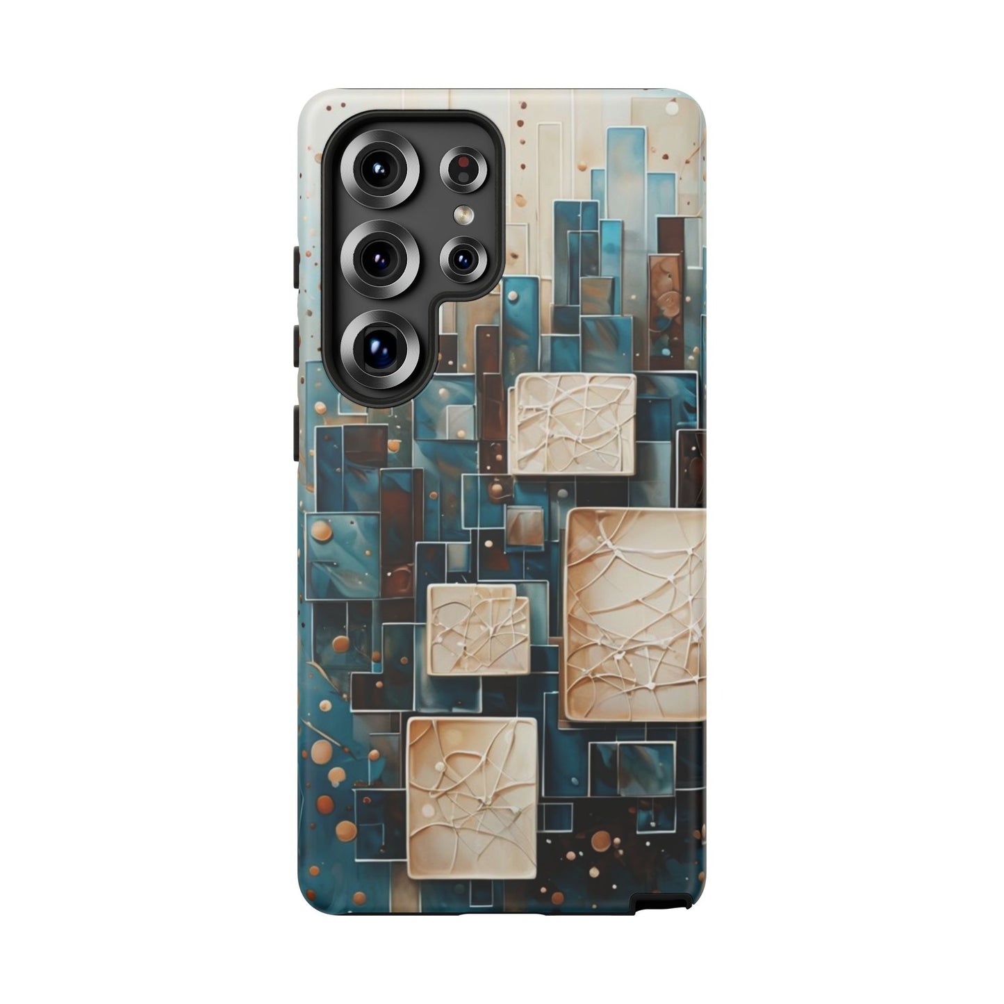 Architectural Drift Samsung Galaxy Case - Modern Geometric Teal & Parchment Design