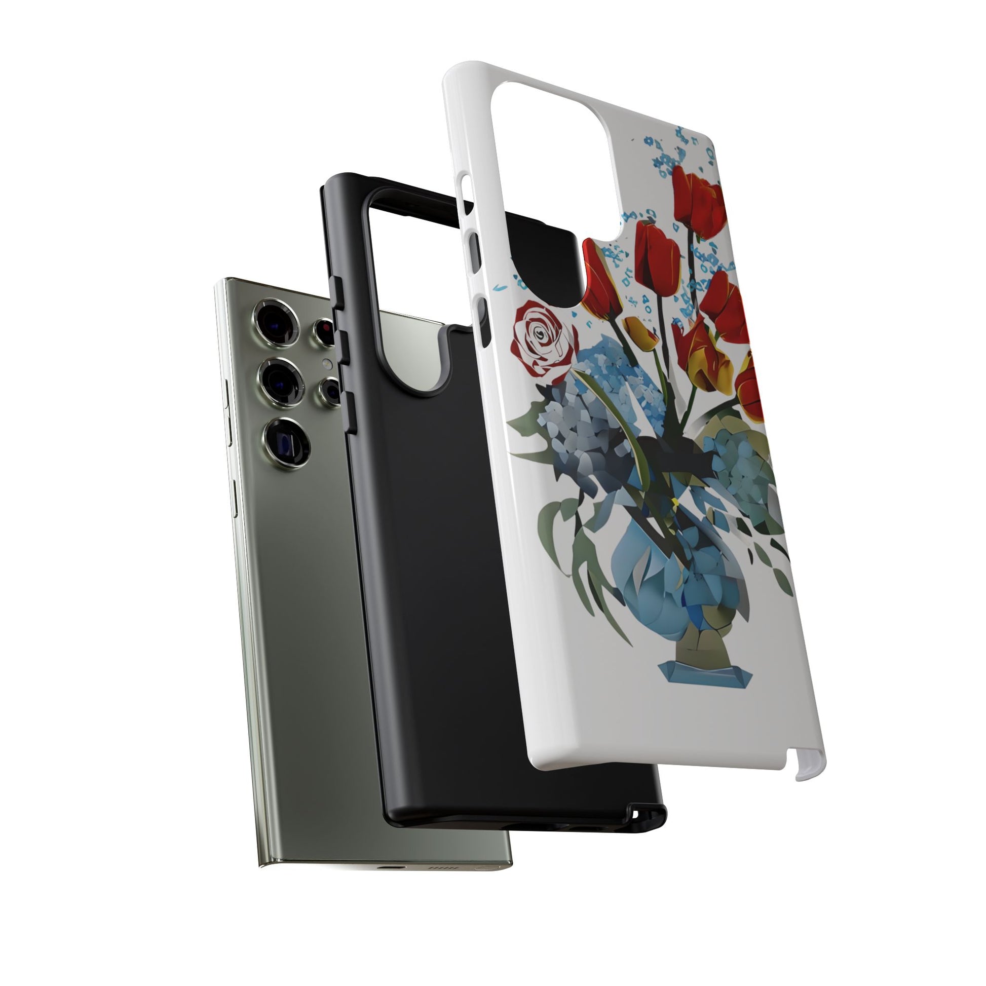 Bouquet Brilliance - Artistic Floral Samsung S23 Ultra Phone Case - Vibrant Tulip, Rose & Hydrangea Design