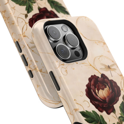 Vintage Burgundy Rose iPhone MagSafe Case