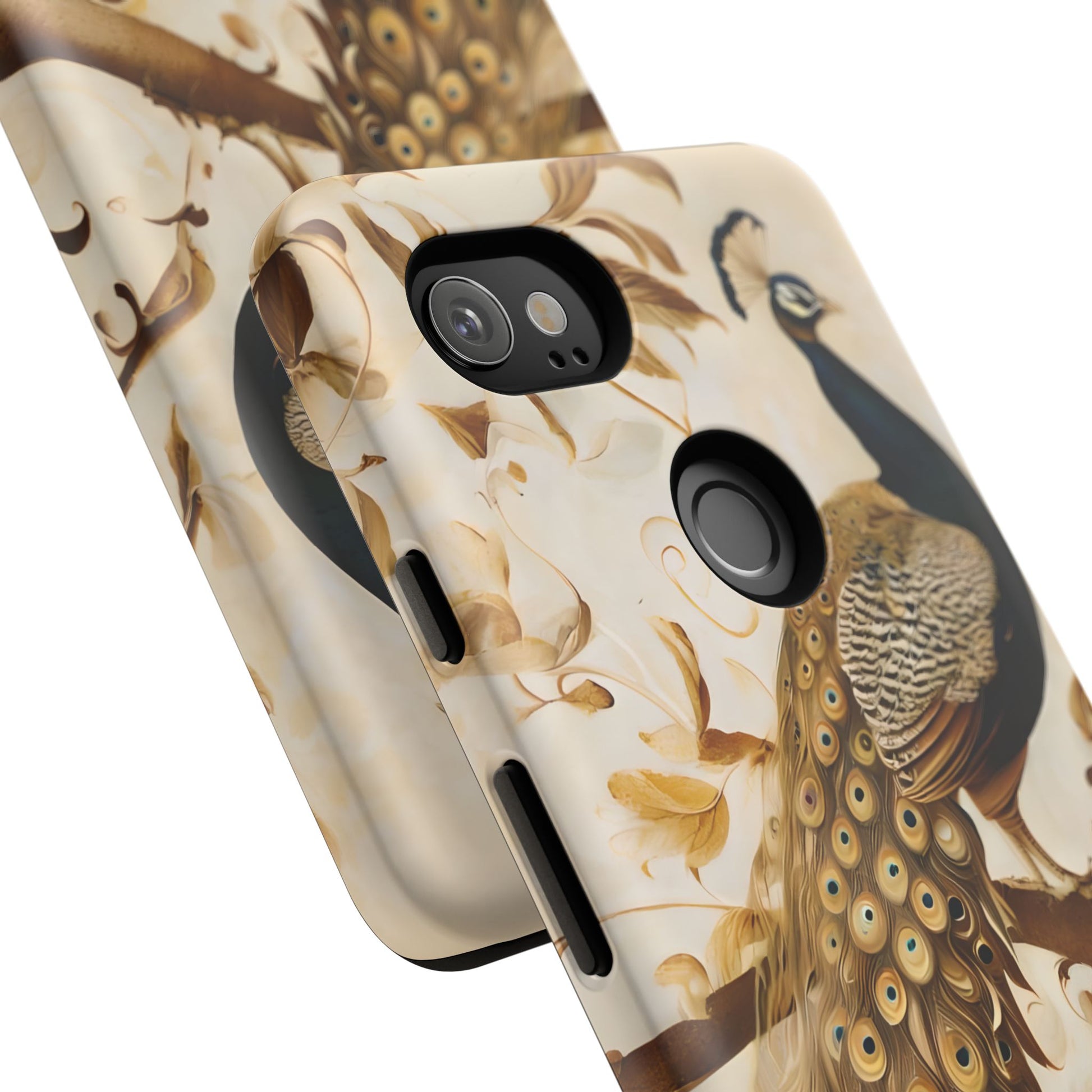 Golden Plumage - Luxe Peacock Art Google Pixel 2XL Phone Case - Elegant Gold & Cream Design