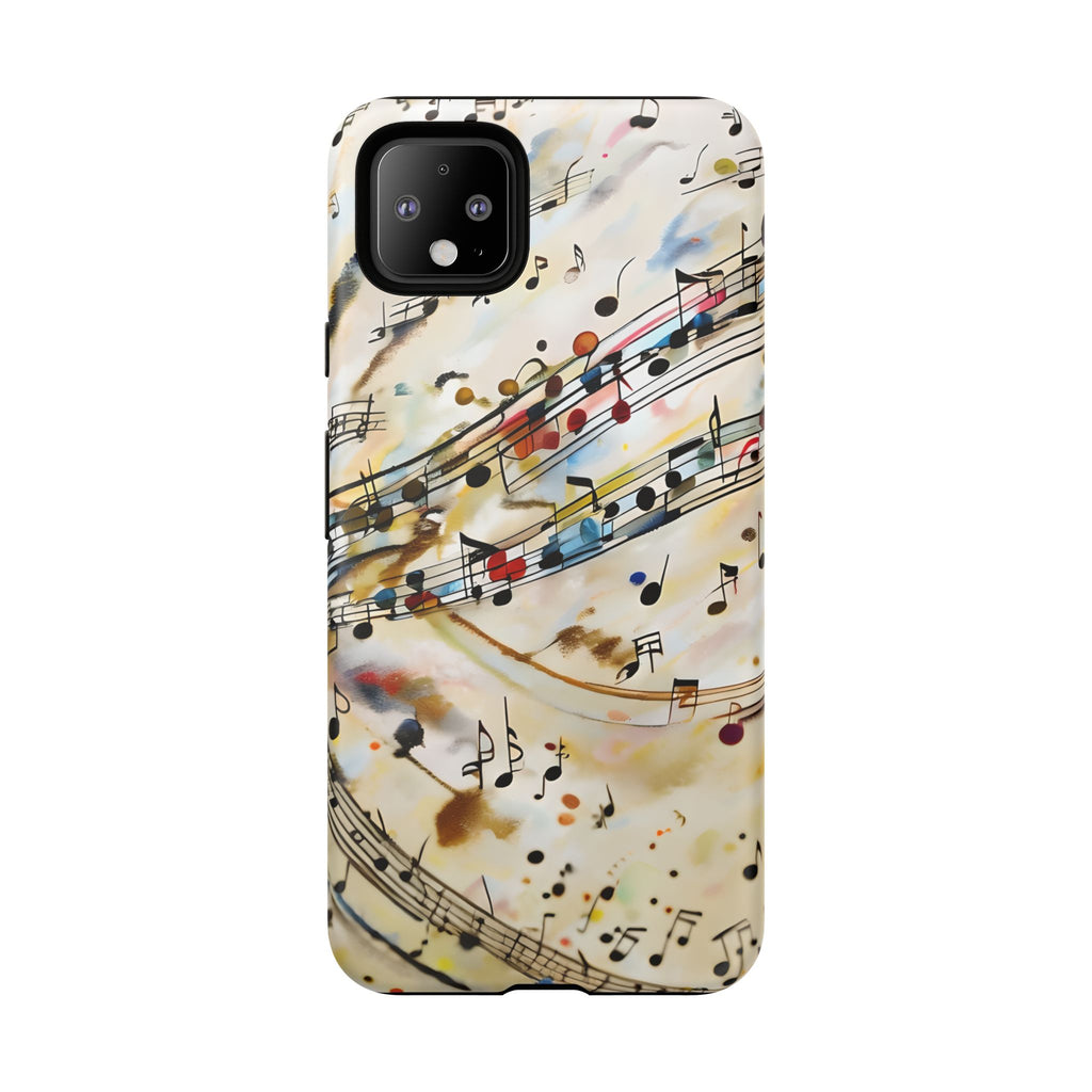 Melodic Flow Abstract Music Notes Tough Case for Google Pixel 4XL - Shockproof Phone Cover