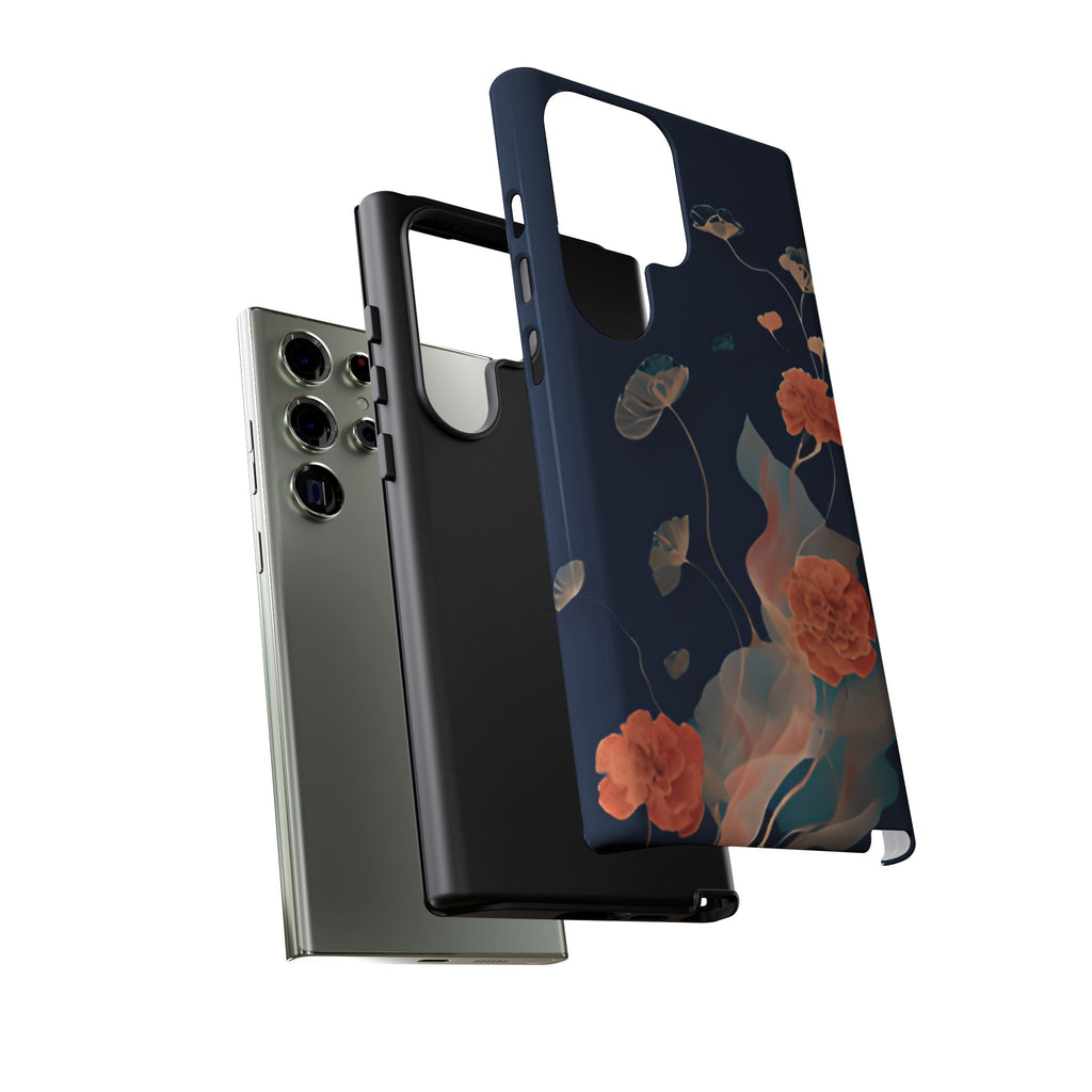 Lotus Reverie - Elegant Artistic Floral Samsung Galaxy S23 Ultra Tough Phone Case - Painterly Lotus Blossom Design