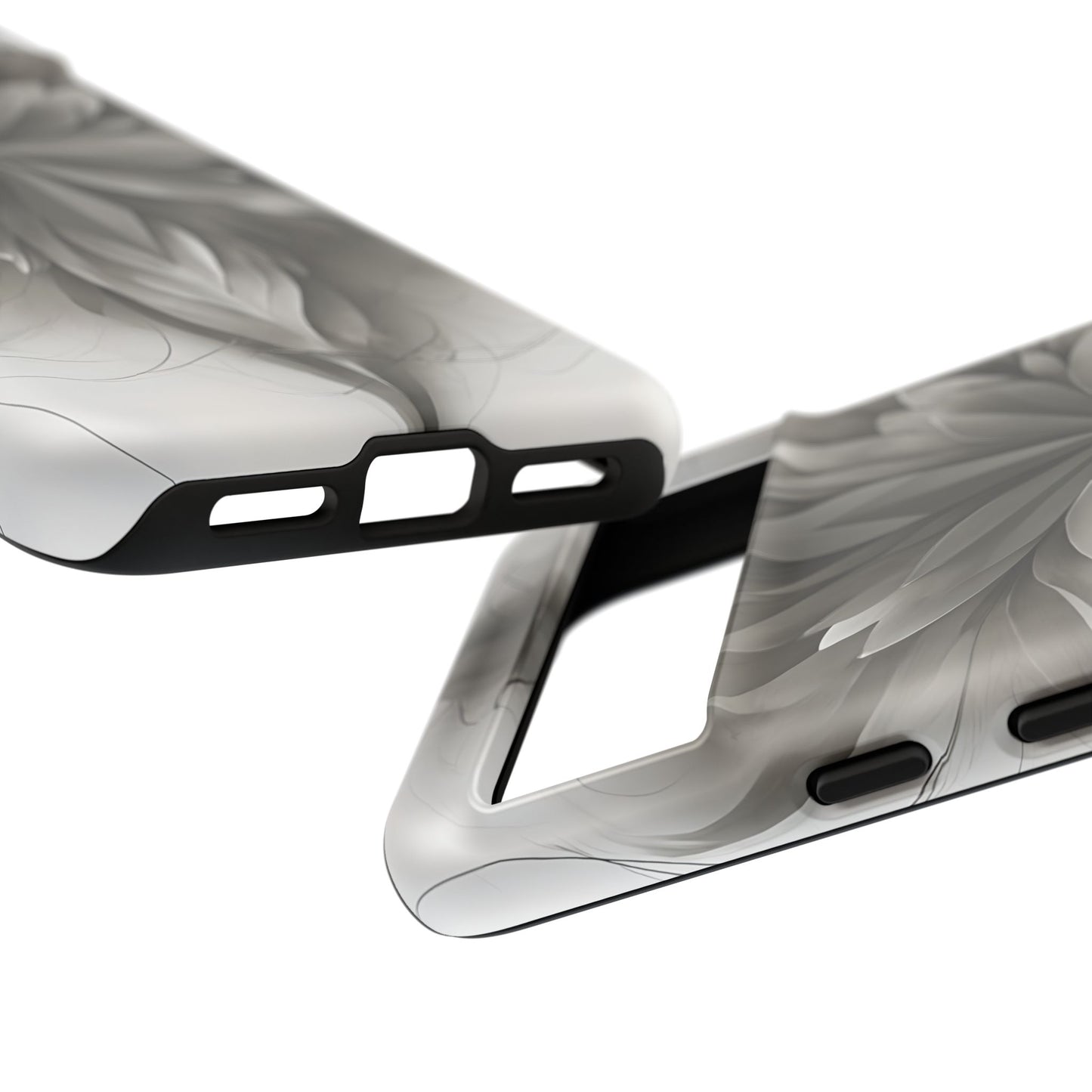 Silver Lotus - Elegant Monochrome Floral Google Pixel Tough Phone Case - Modern Lotus Design