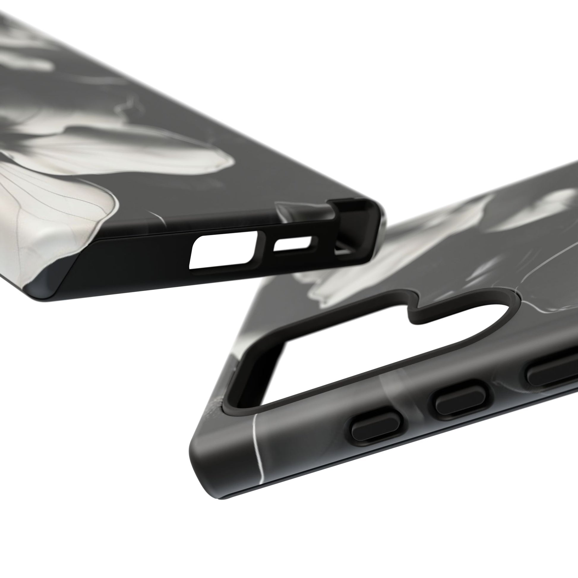 Monochrome Magnolia - Elegant Black & White Floral Samsung Galaxy S24 Ultra Tough Phone Case - Artistic Magnolia Design