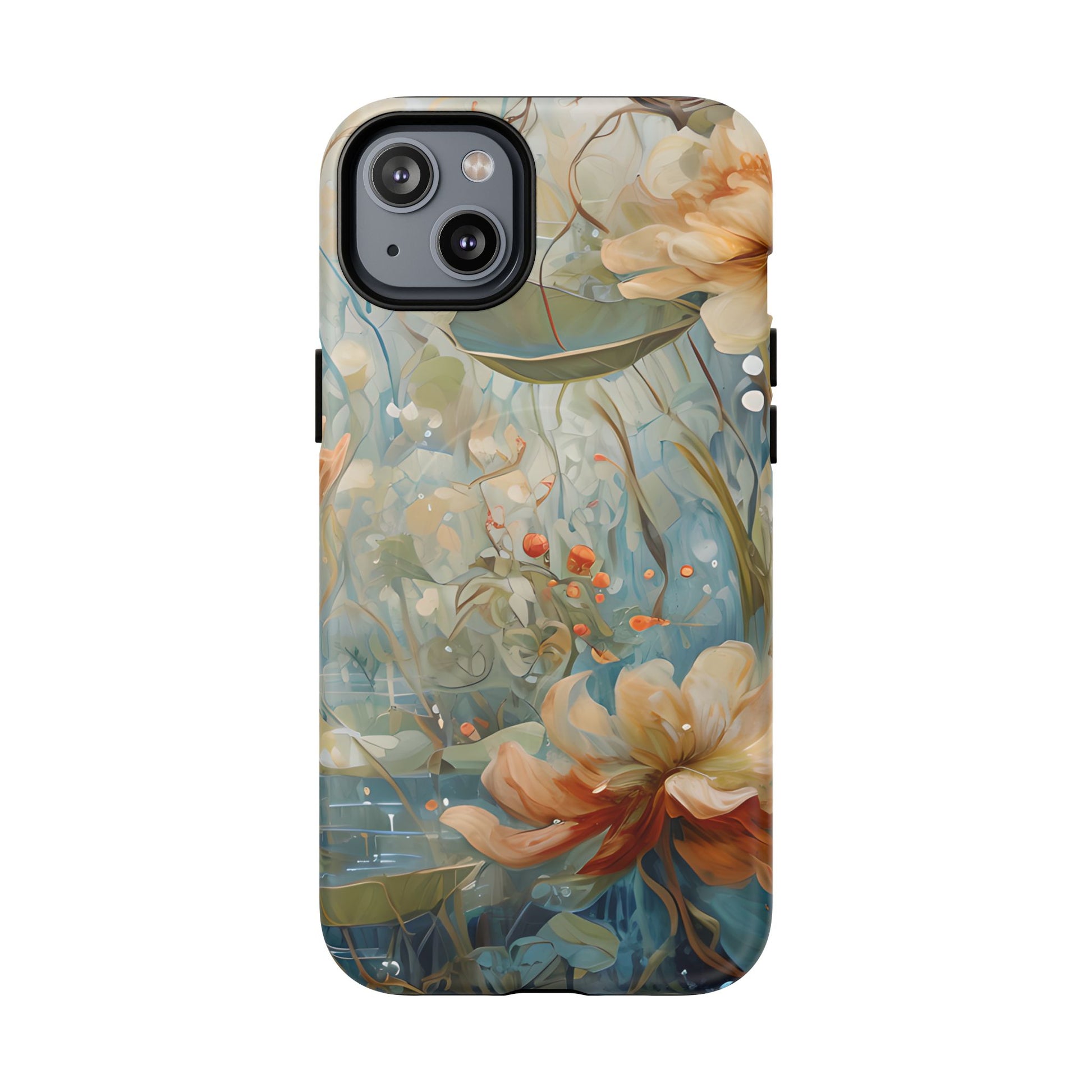 Waterlily Dreamscape - Artistic Floral iPhone 14 Plus MagSafe Phone Case -Waterlily & Lotus Design