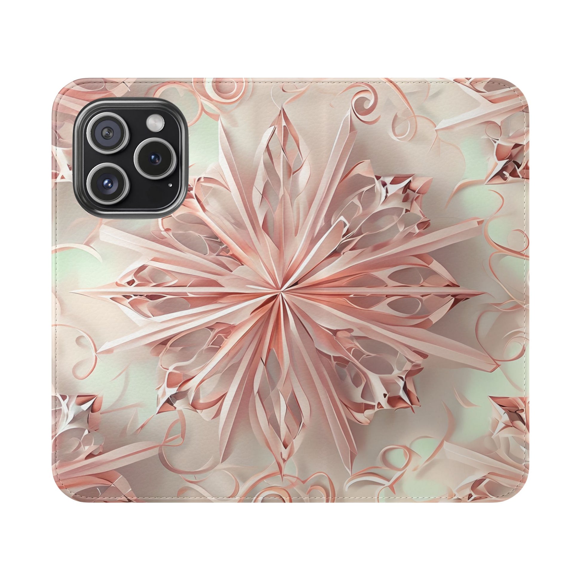 Blush Frost - Abstract Wallet Phone Case for iPhone 15 Pro