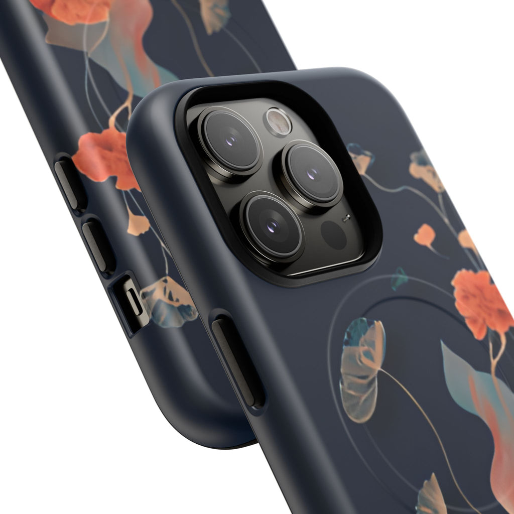 Lotus Reverie - Elegant Artistic Floral iPhone 14 Pro MagSafe Phone Case - Painterly Lotus Blossom Design