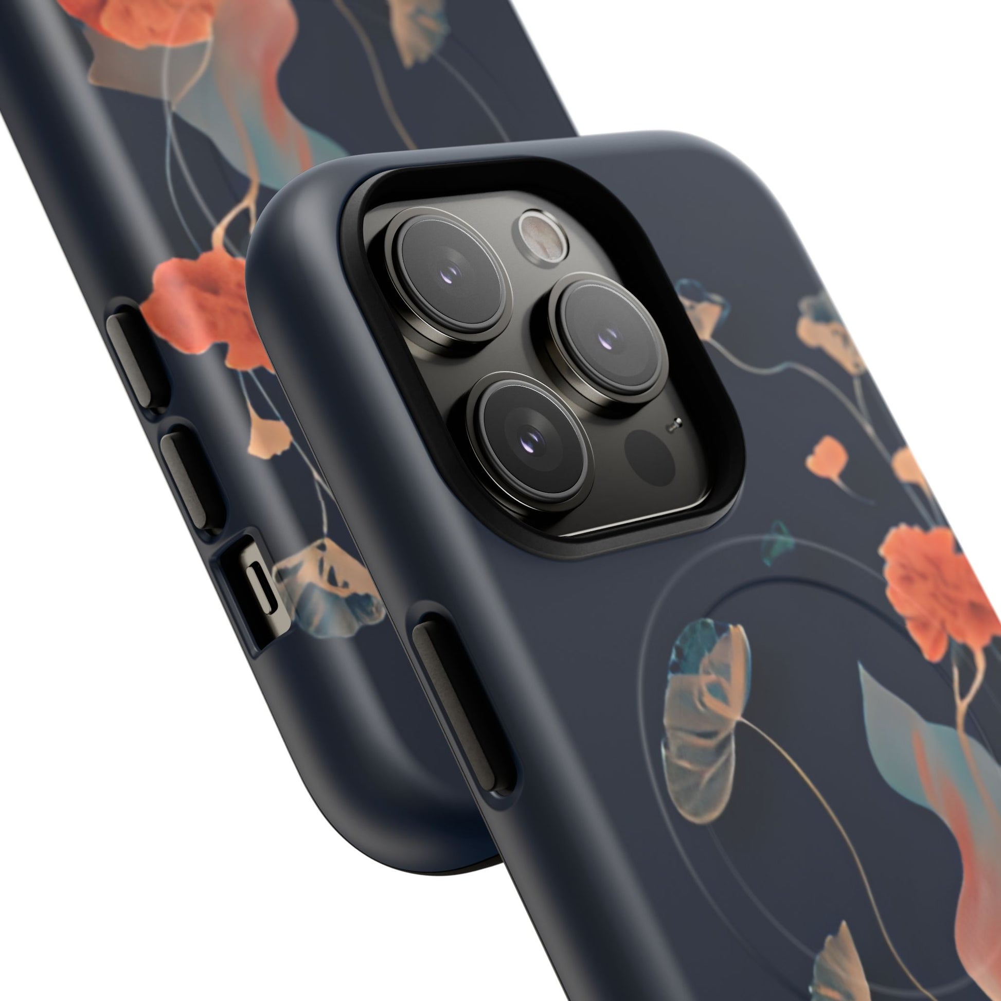 Lotus Reverie - Elegant Artistic Floral iPhone 14 Pro MagSafe Phone Case - Painterly Lotus Blossom Design