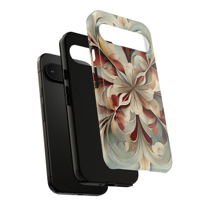 Vintage Baroque Blossom - Ornate Floral Art Google Pixel Tough Phone Case - Elegant Baroque-Inspired Design