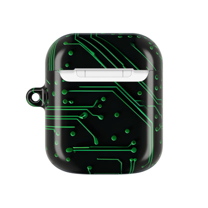 Green Circuit Grid AirPods Case